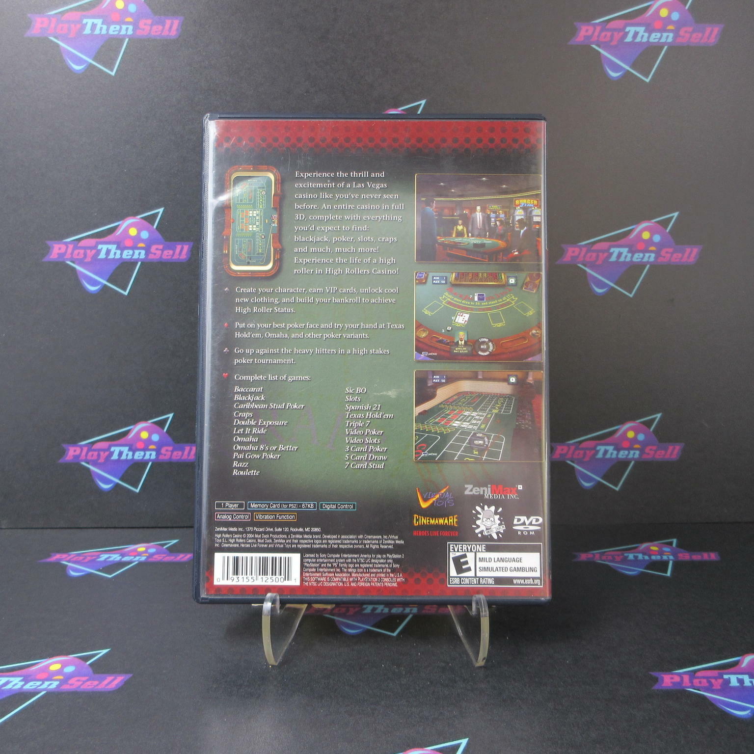 High Rollers Casino + Reg Card PS2 PlayStation 2 AD - Very Good