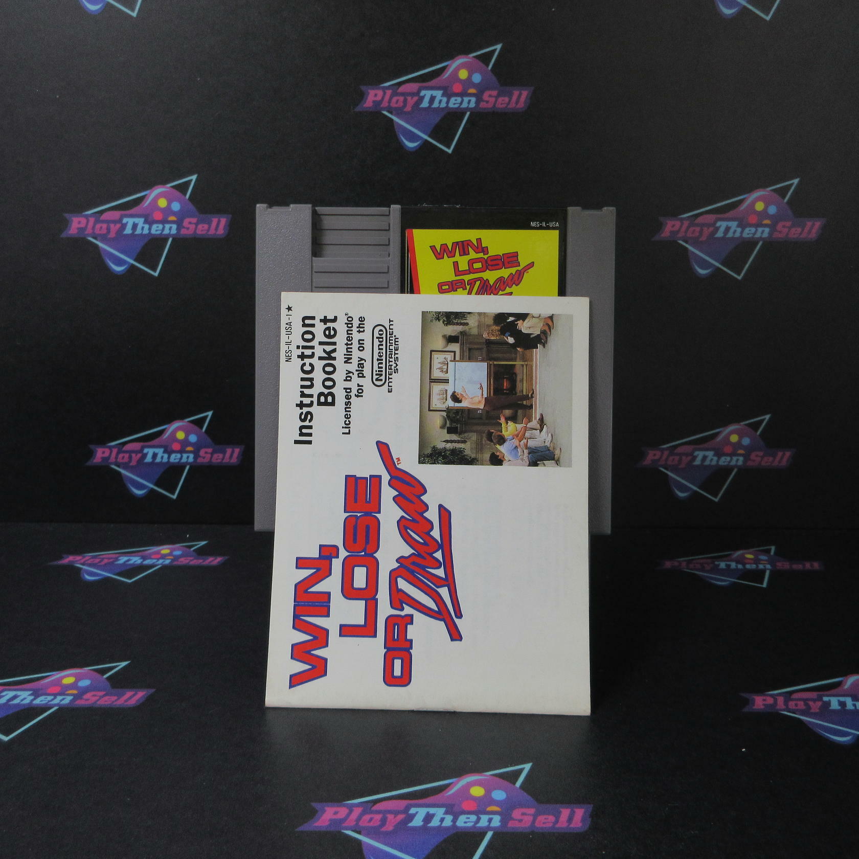 Win Lose Draw Nintendo NES Cartridge + Manual Authentic / Tested - Very Good