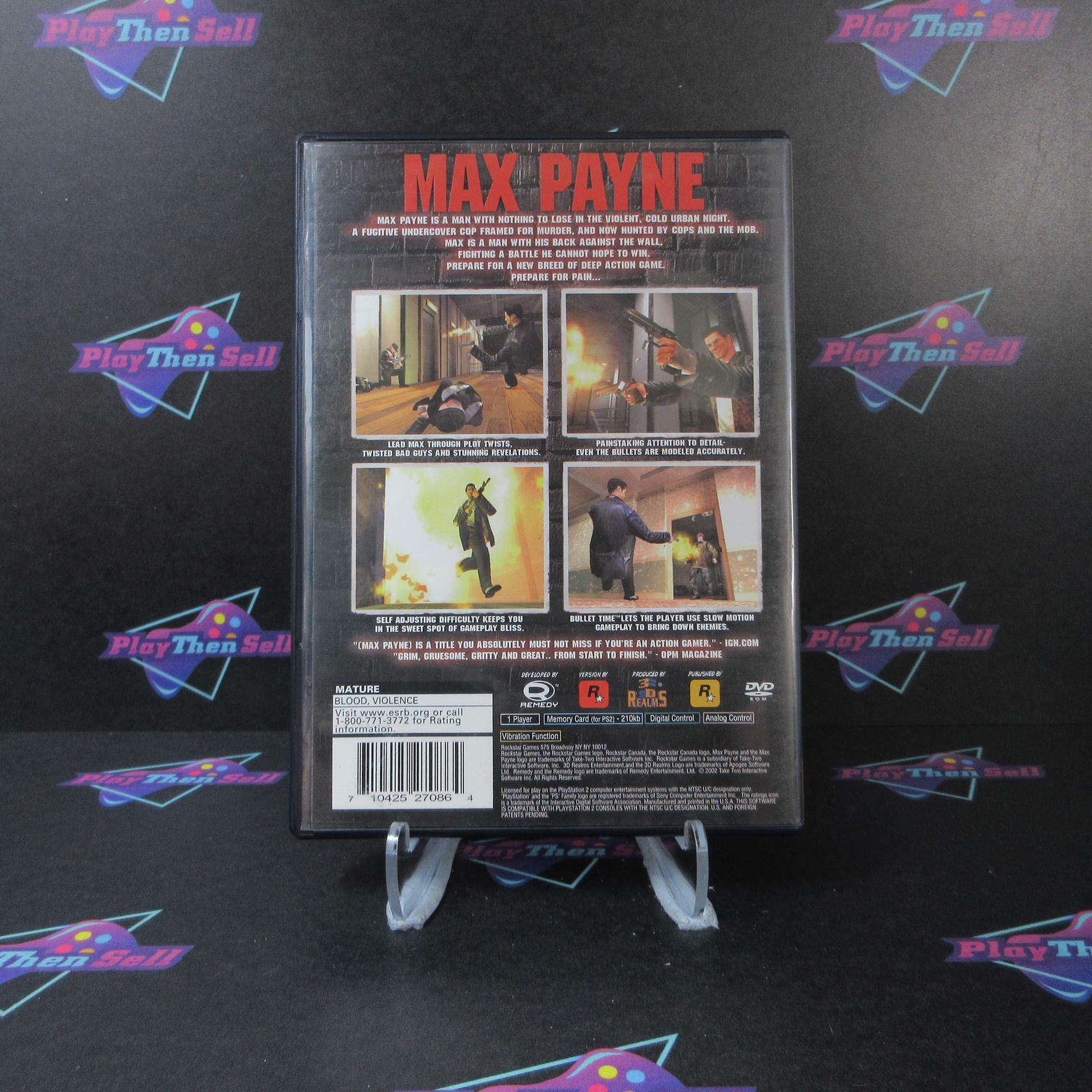 Max Payne GH PS2 PlayStation 2 AD Complete CIB - Very Good