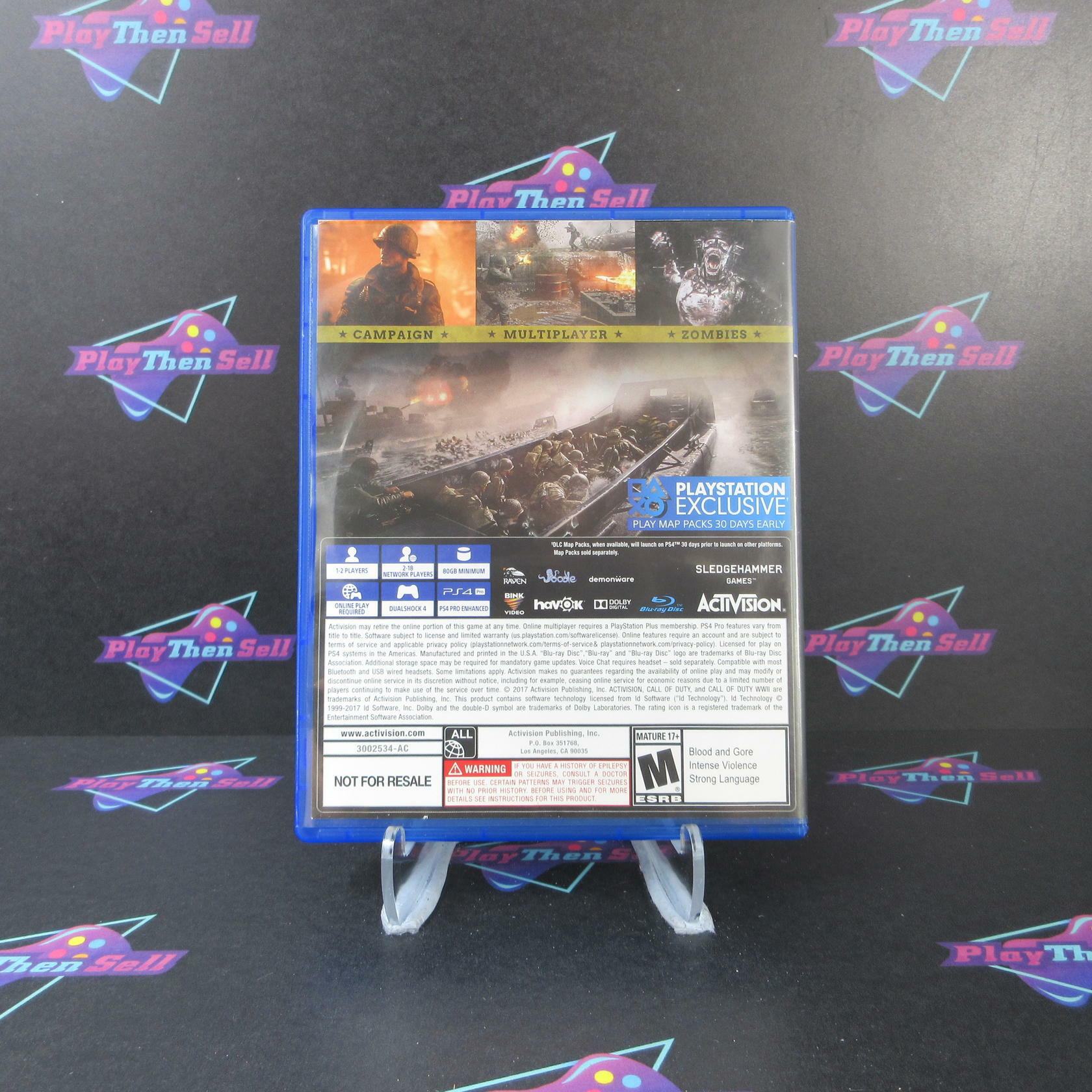 Call of Duty WWII PS4 PlayStation 4 AD/DD Complete CIB - Very Good