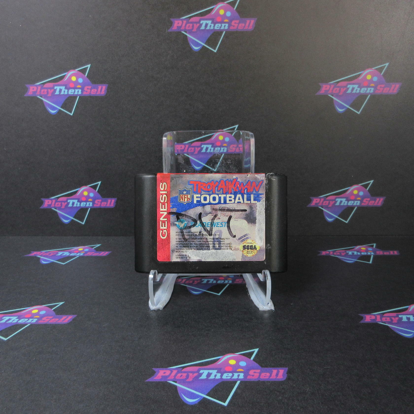 Troy Aikman Football Sega Genesis Cartridge Only AD Authentic / Tested - Very Good