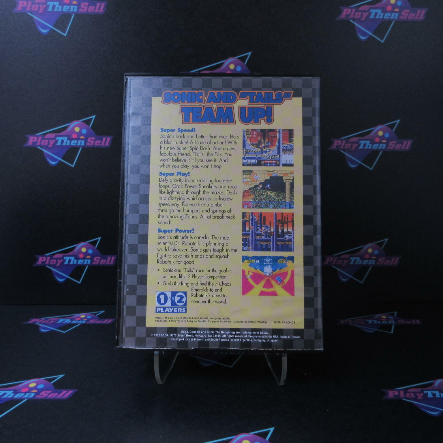 Sonic the Hedgehog 2 Not For Resale Art Sega Genesis AD/CS Complete - Very Good