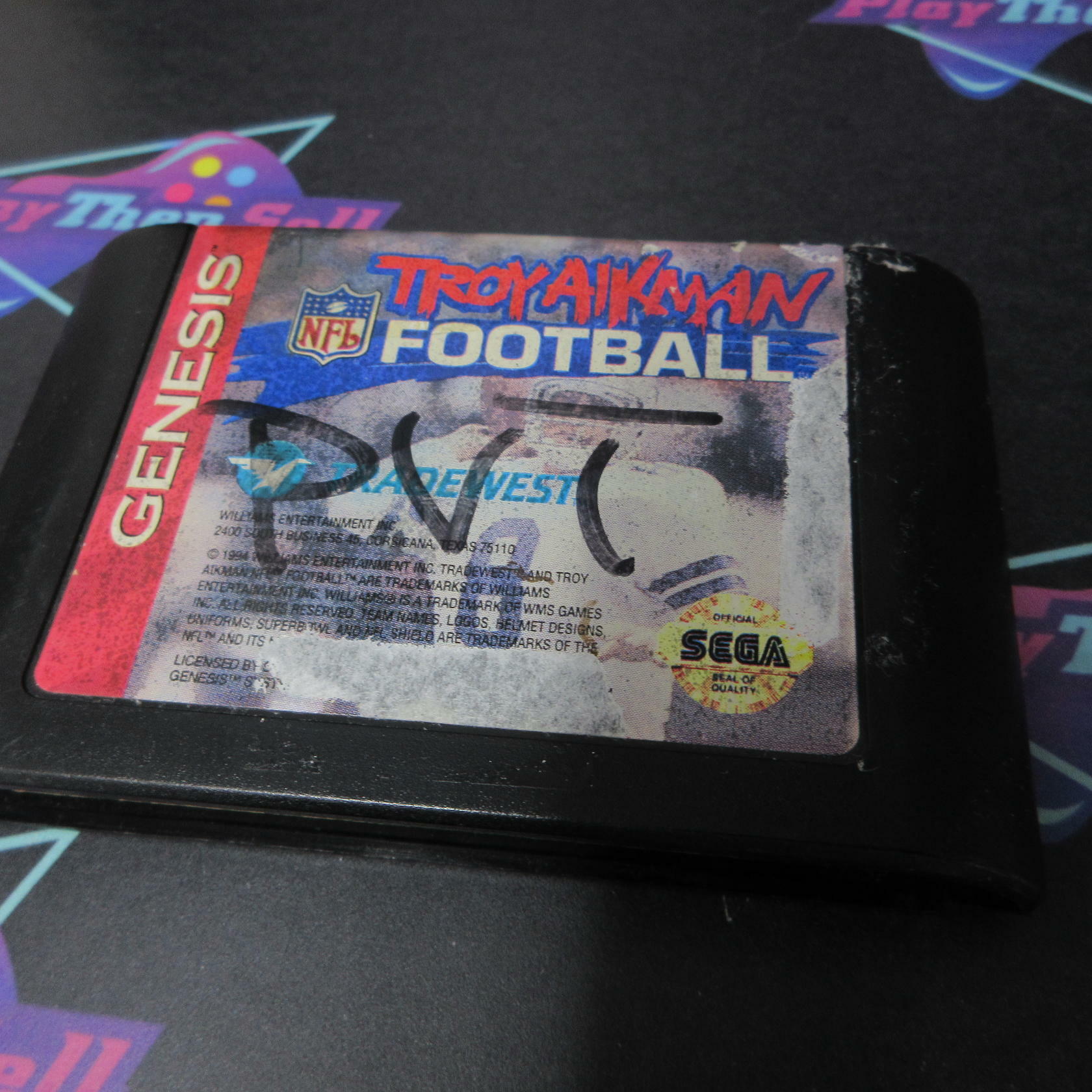 Troy Aikman Football Sega Genesis Cartridge Only AD Authentic / Tested - Very Good