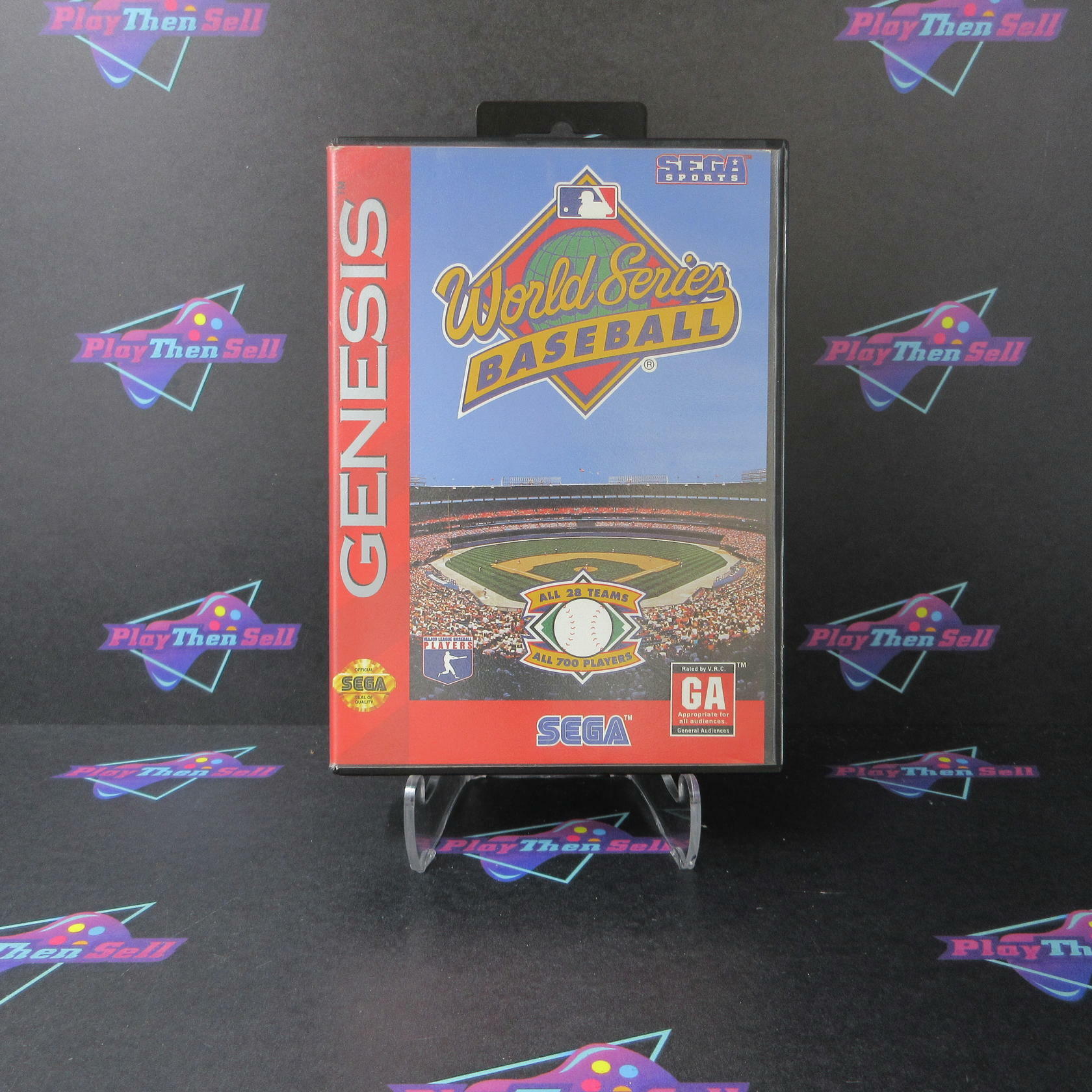 World Series Baseball + Poster Sega Genesis Boxed Complete CIB - Very Good