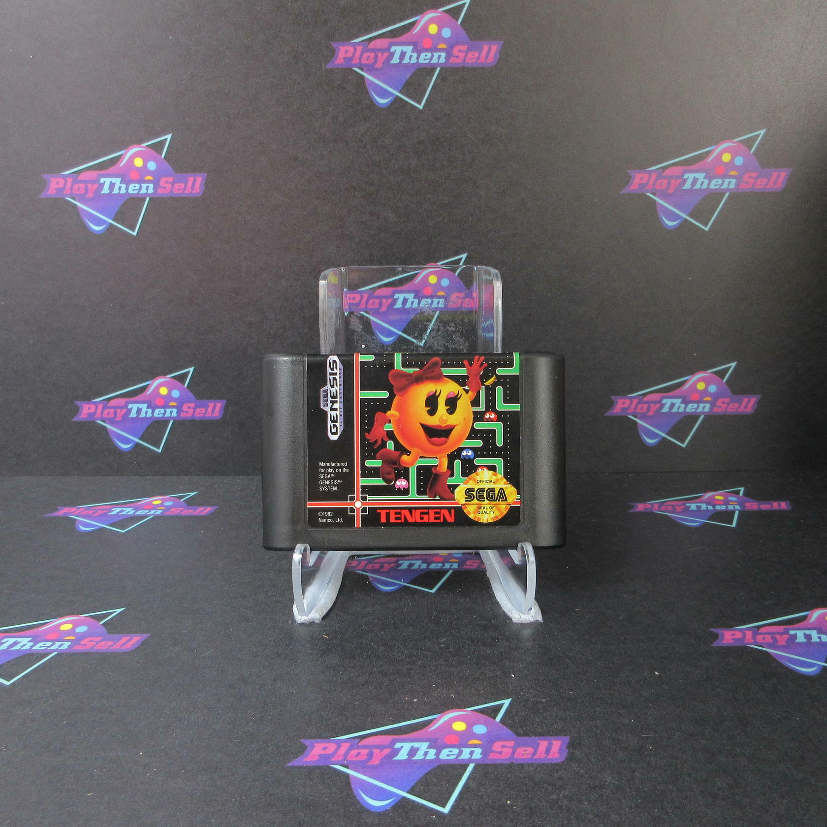 Ms. Pac-man Sega Genesis Paper Box AD Complete CIB - Very Good