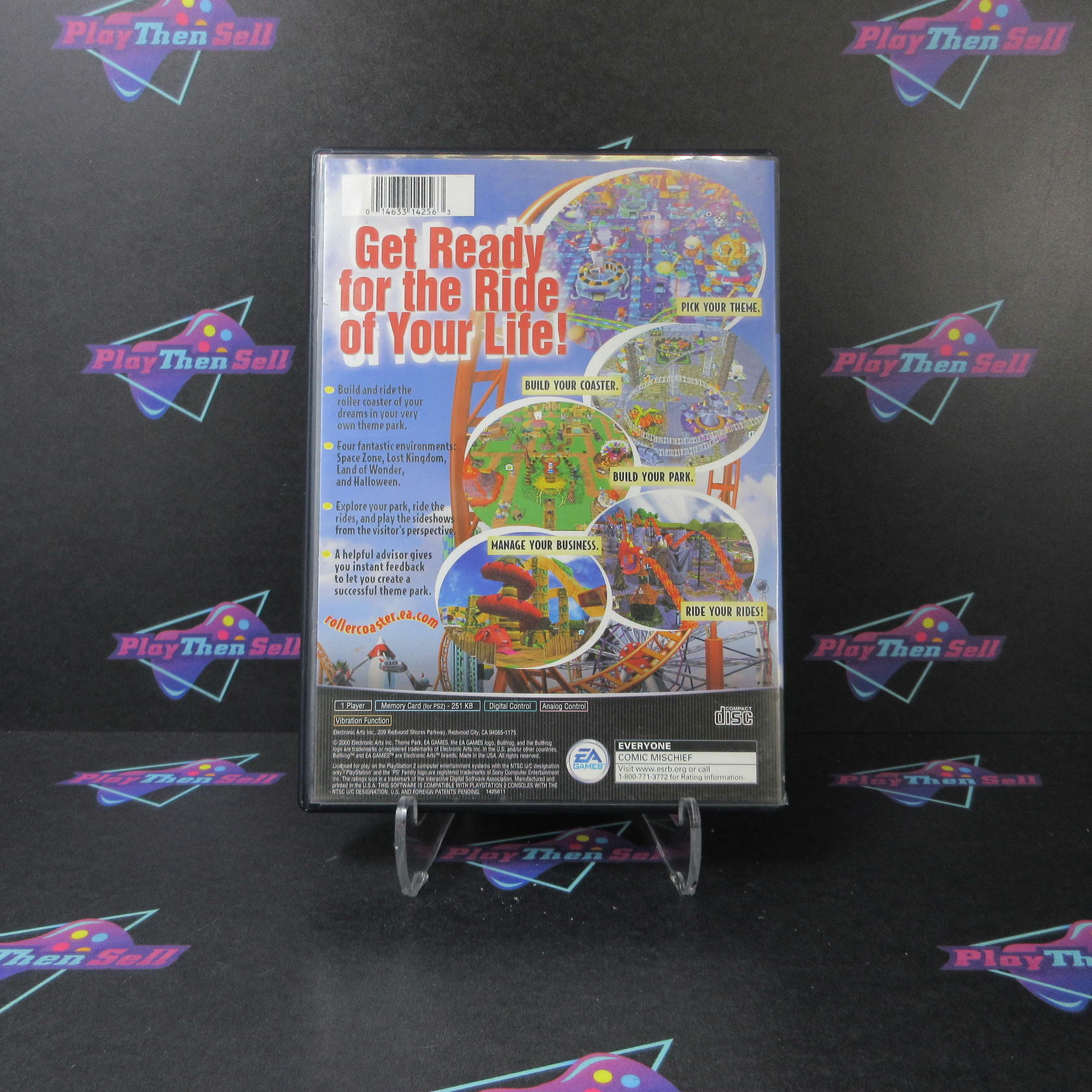 Theme Park Roller Coaster + Reg Card PS2 PlayStation 2 AD/DD Complete CIB - Very Good
