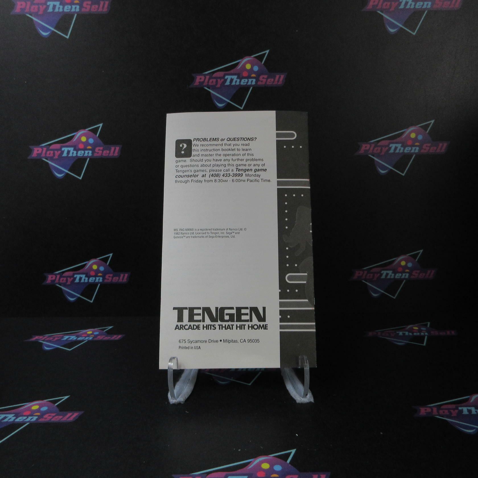 Ms. Pac-man Sega Genesis Paper Box AD Complete CIB - Very Good