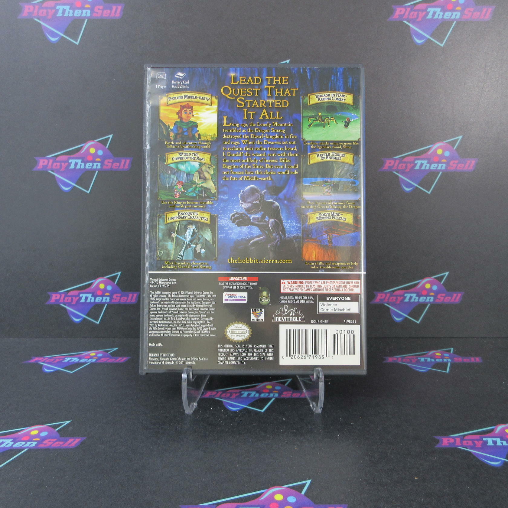 The Hobbit Nintendo Gamecube + Reg Card / Trading Card - Like New