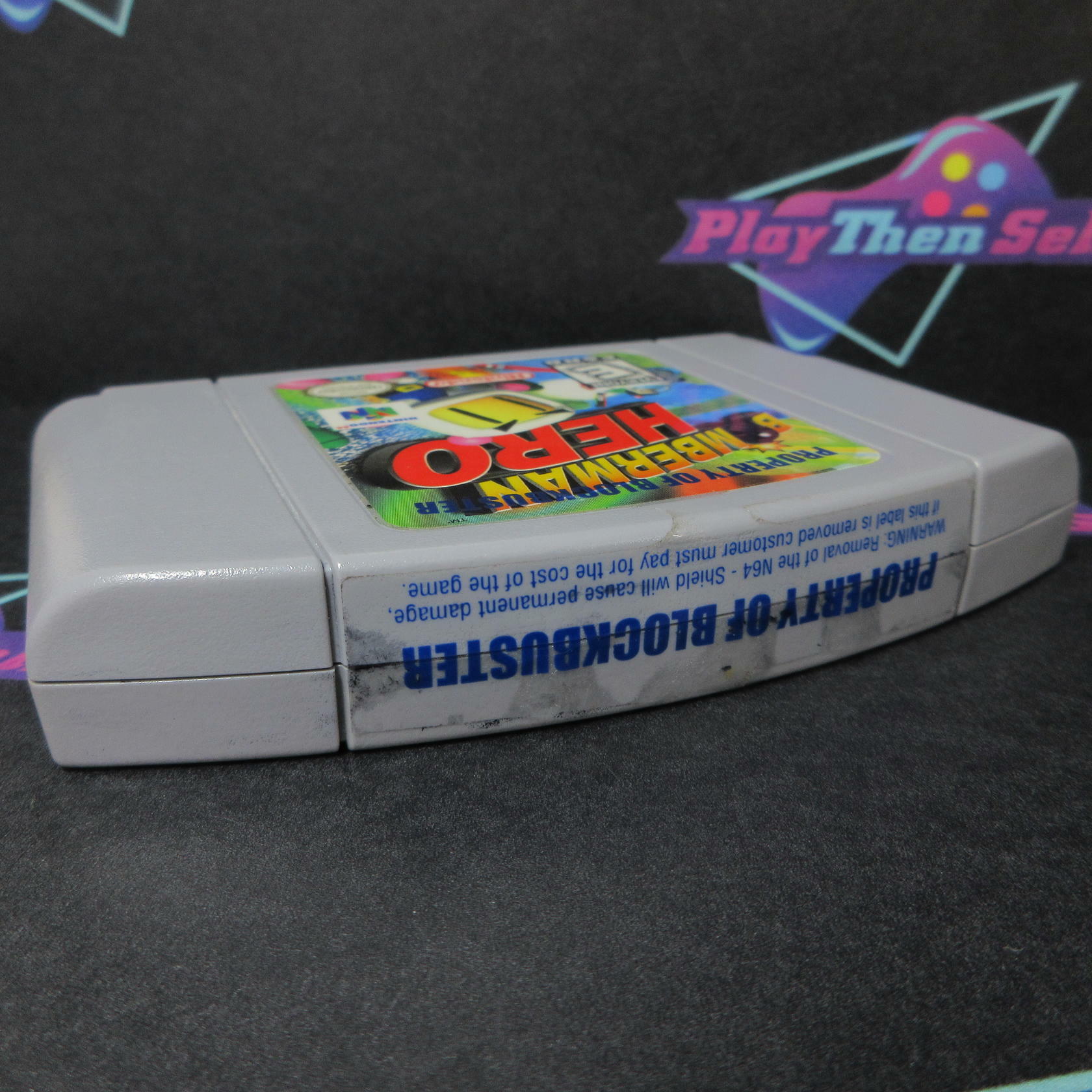 Bomberman Hero Nintendo 64 Cartridge Only Blockbuster Sticker - Very Good