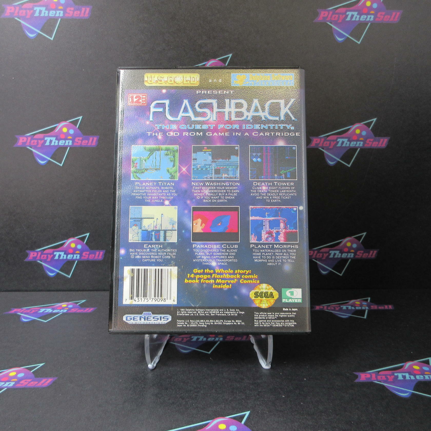 Flashback The Quest For Identity Sege Genesis Boxed Complete CS - Very Good