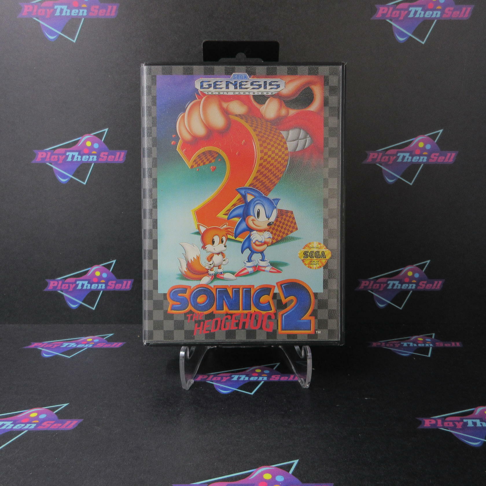 Sonic the Hedgehog 2 + Reg Card / Poster Sega Genesis Boxed Complete CIB - Very Good