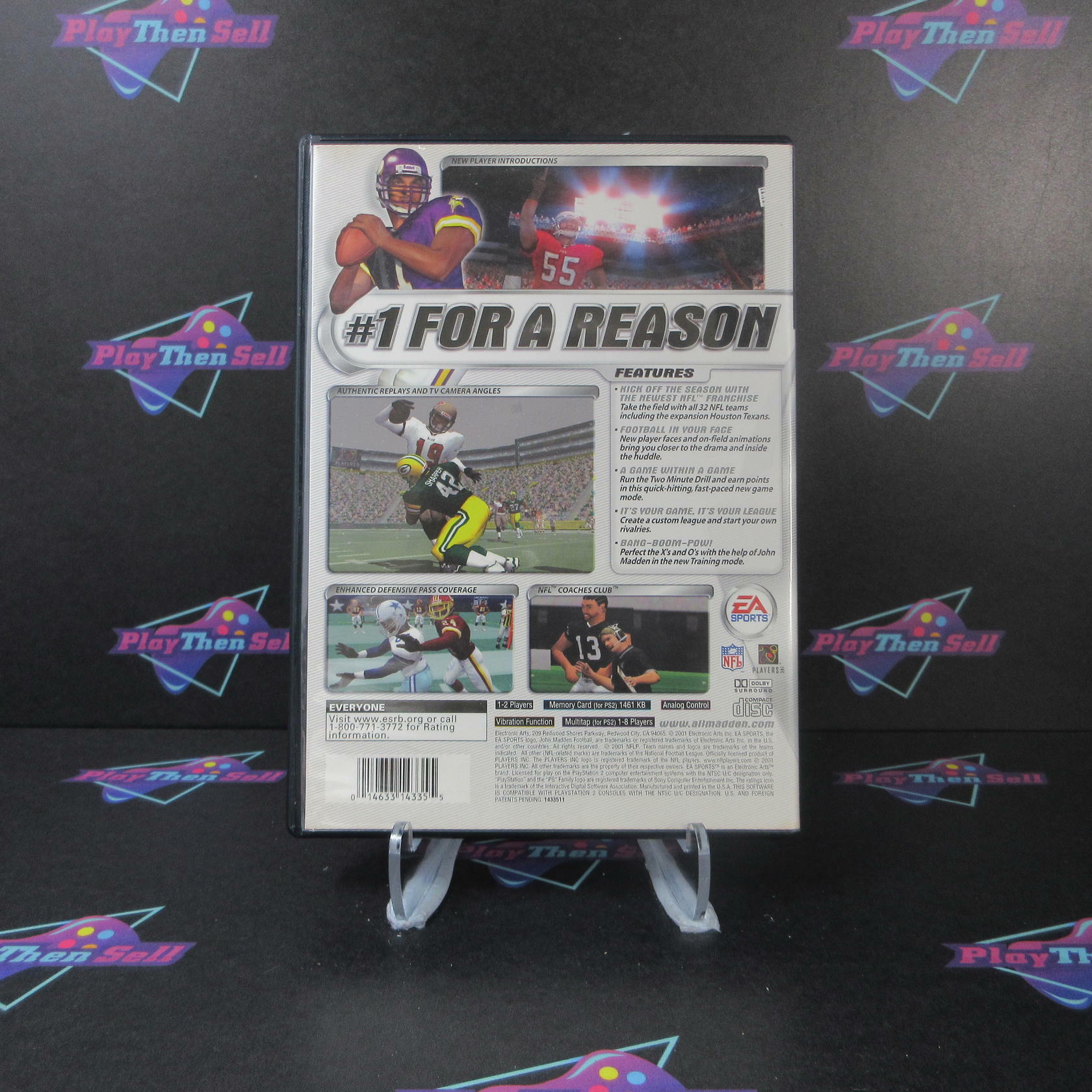 Madden NFL 2002 + Reg Card PS2 PlayStation 2 MD Complete CIB - Very Good