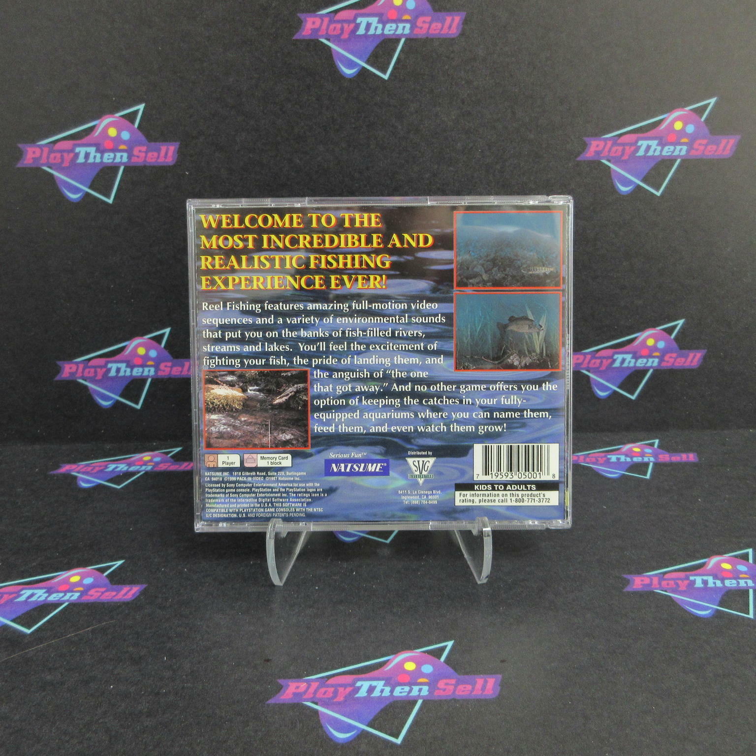 Reel Fishing PS1 PlayStation 1 + Reg Card - Like New