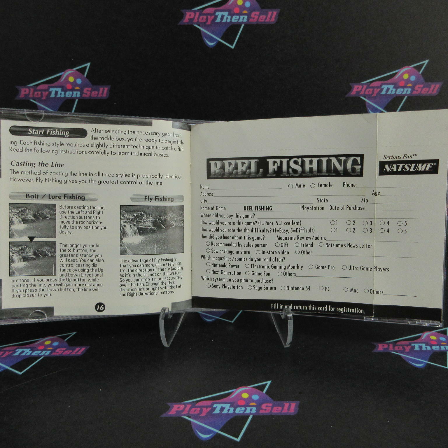 Reel Fishing PS1 PlayStation 1 + Reg Card - Like New