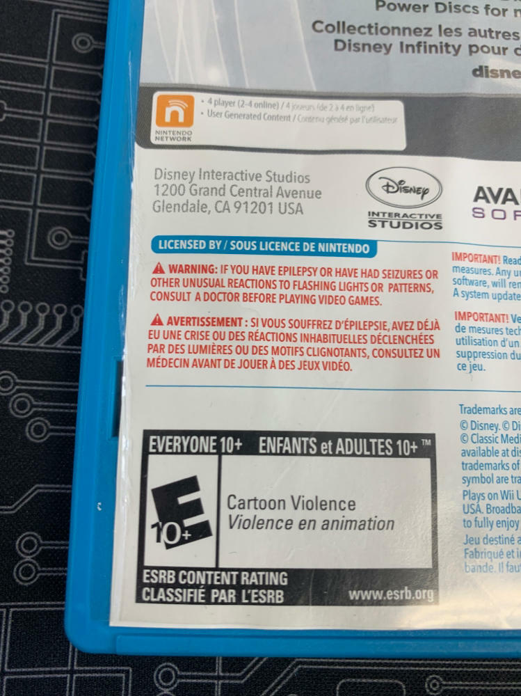 Disney Infinity Nintendo Wii U AD/DD - Very Good