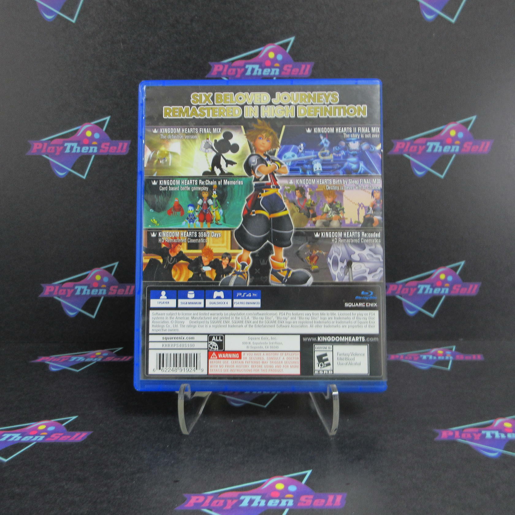 Kingdom Hearts HD 1.5 + 2.5 ReMIX PS4 PlayStation 4 AD Complete CIB - Very Good