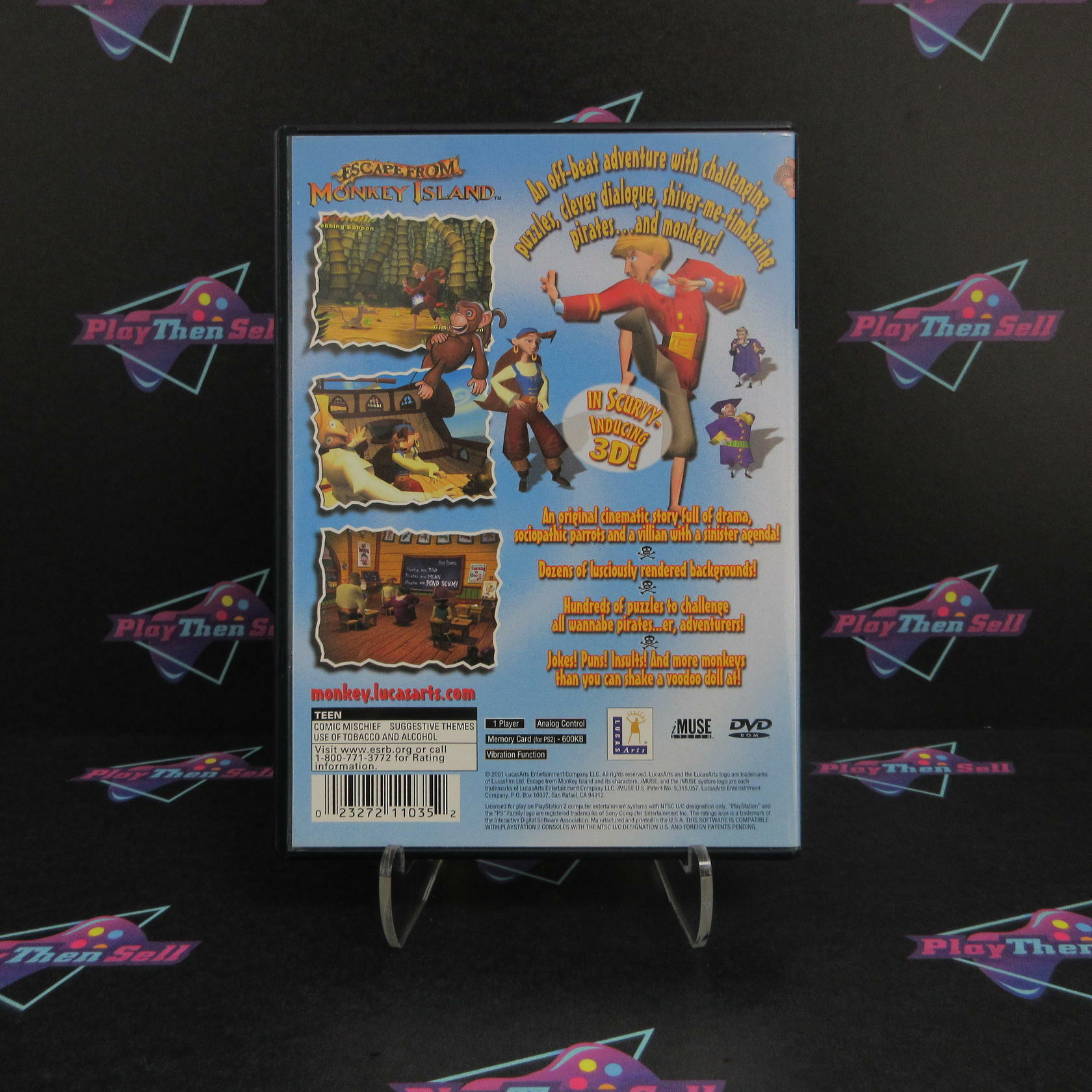 Escape from Monkey Island + Reg Card PS2 PlayStation 2 DD - Very Good