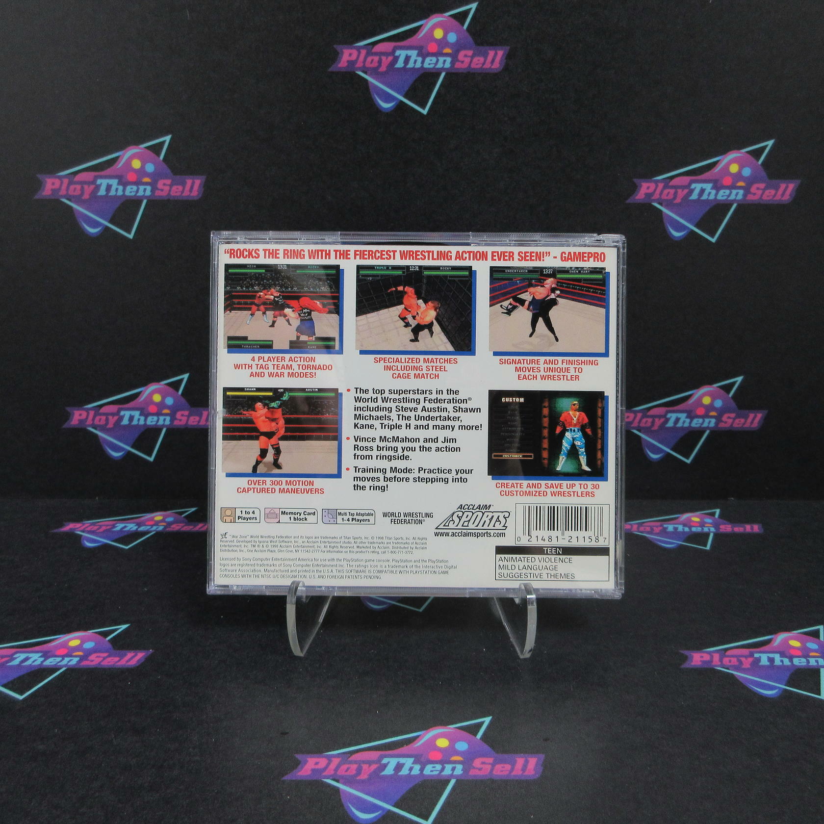 WWF Warzone PS1 PlayStation 1 + Reg Card - Like New