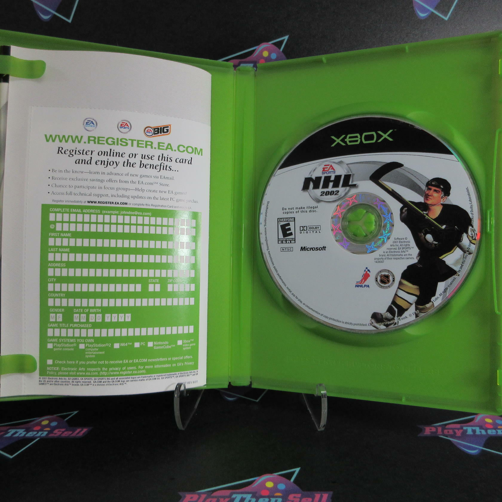 NHL 2002 + Reg Card Xbox AD - Very Good