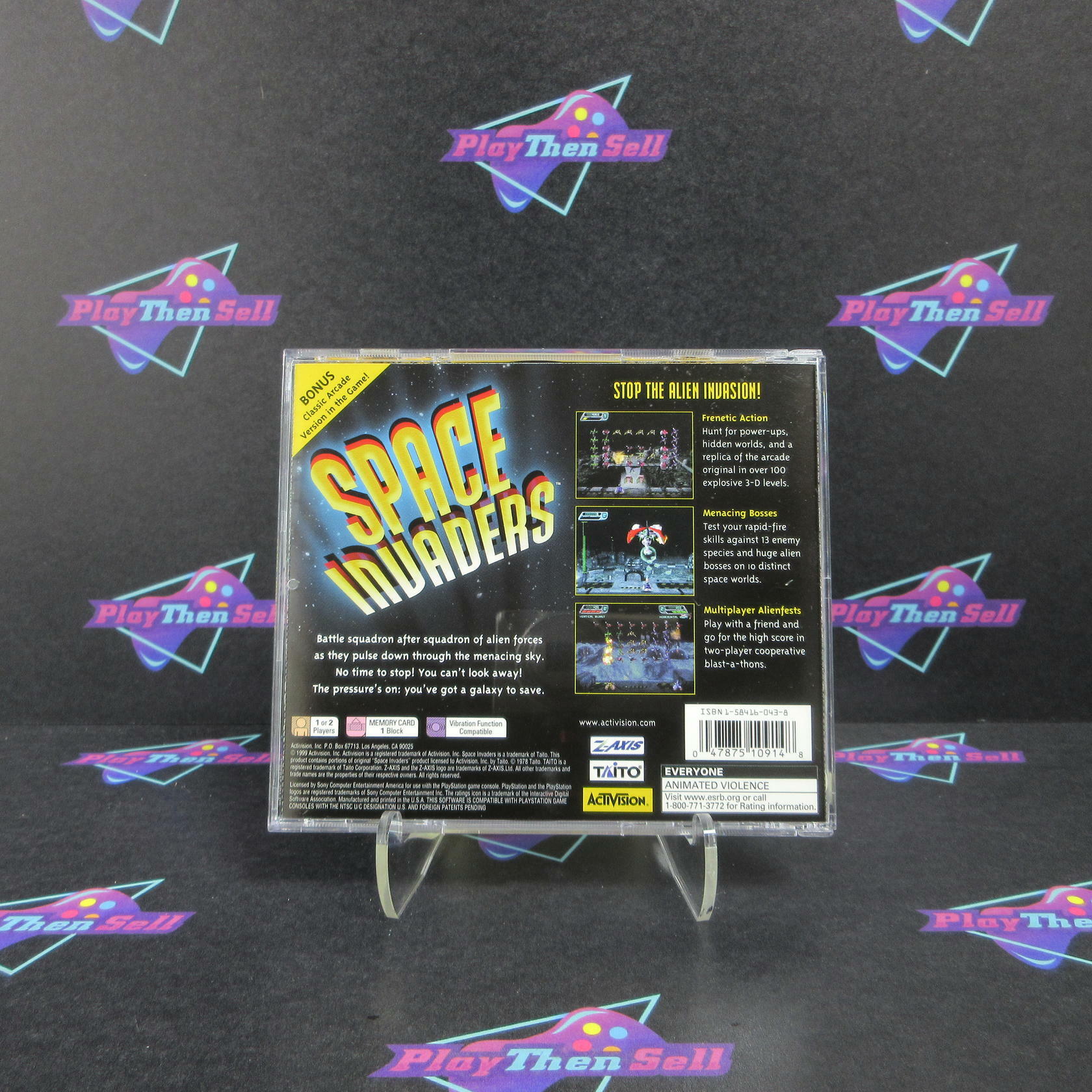 Space Invaders PS1 PlayStation 1 + Reg Card - Like New