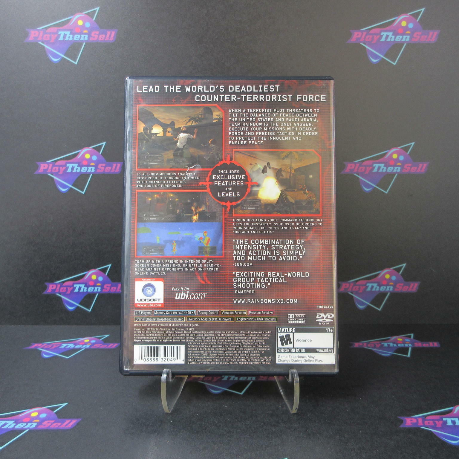 Tom Clancy's Rainbow Six 3 + Reg Card PS2 PlayStation 2 AD Complete CIB - Very Good