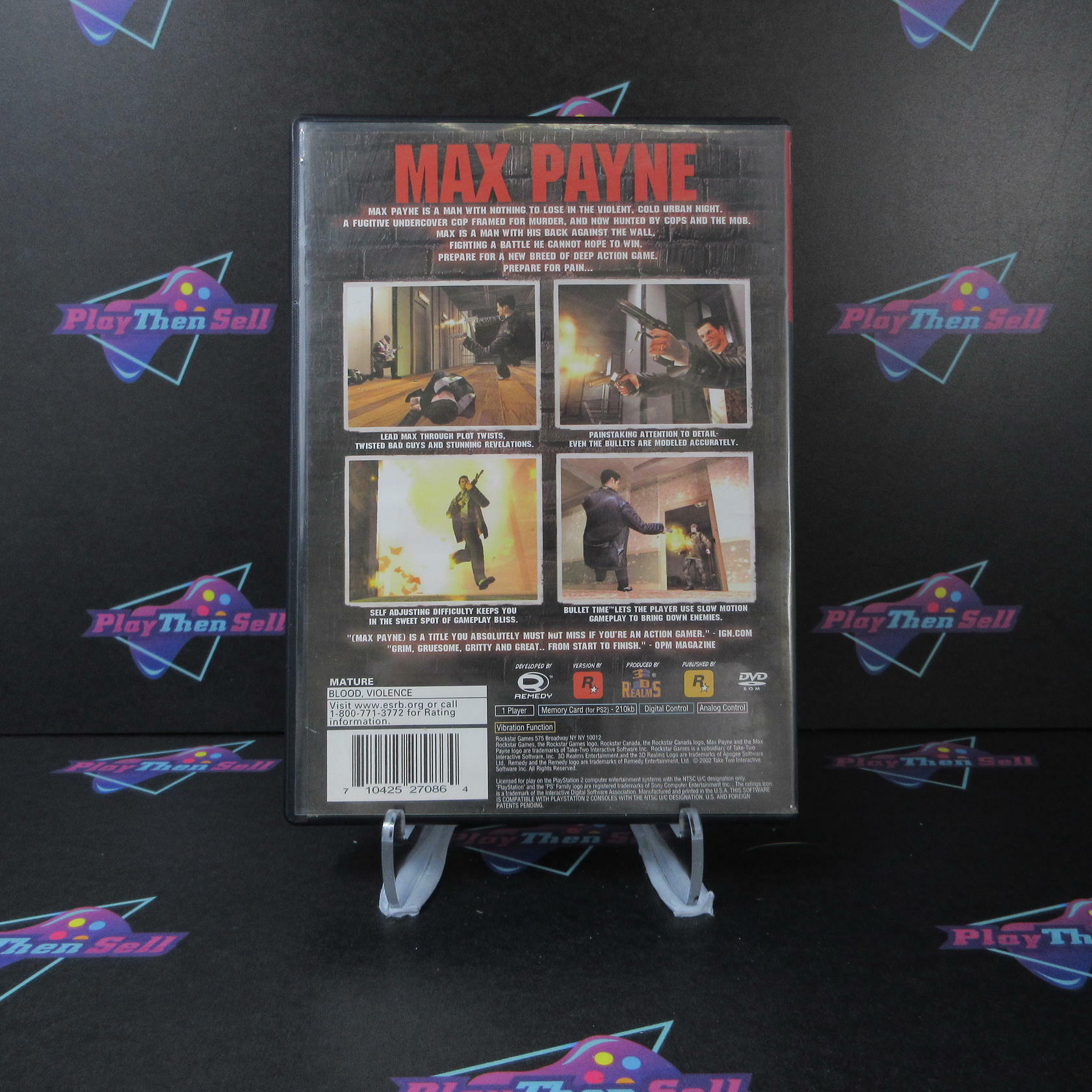 Max Payne Greatest Hits PS2 PlayStation 2 AD/NM - Very Good