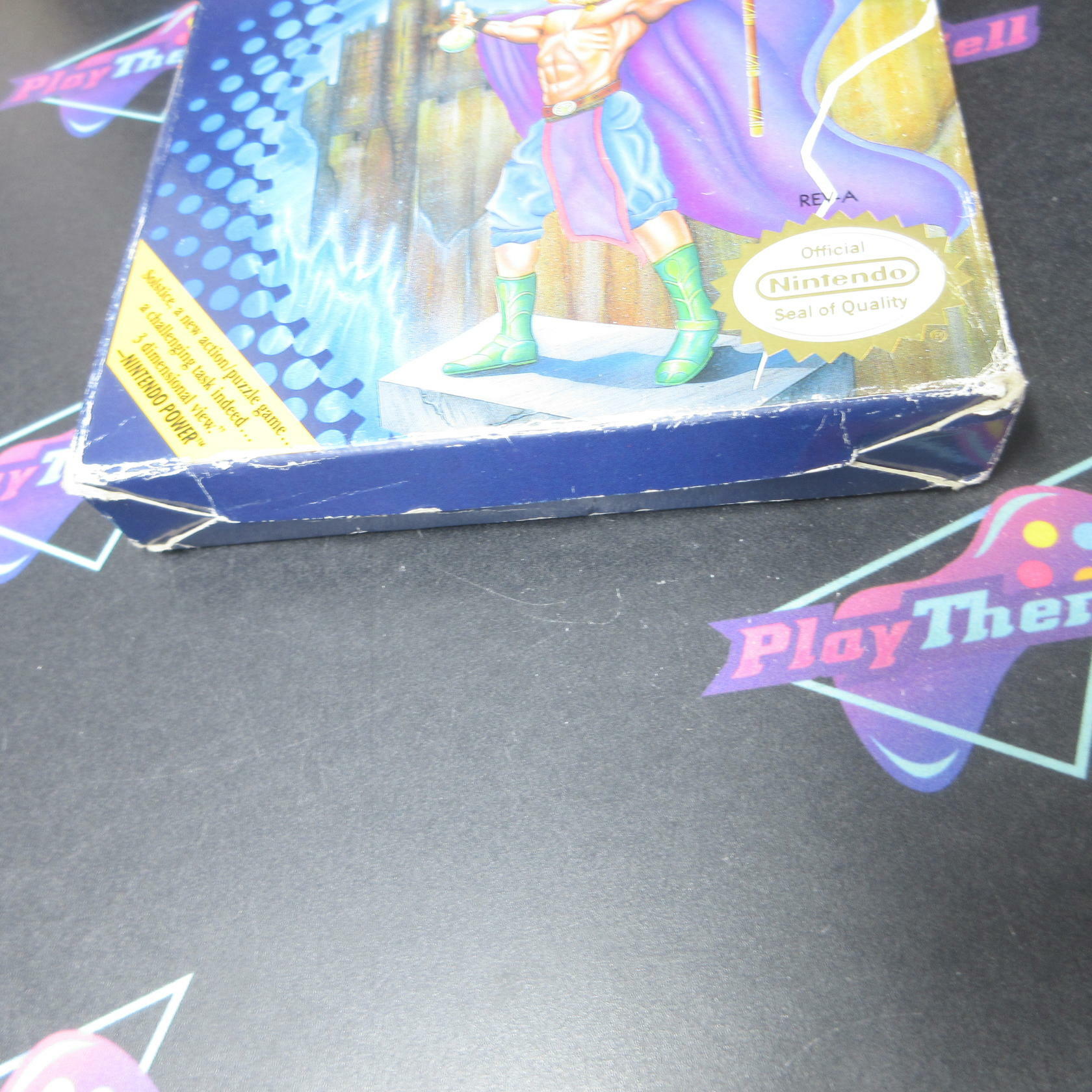 Solstice The Quest for the Staff of Demons NES +Box/Poster AD Authentic / Tested - Very Good