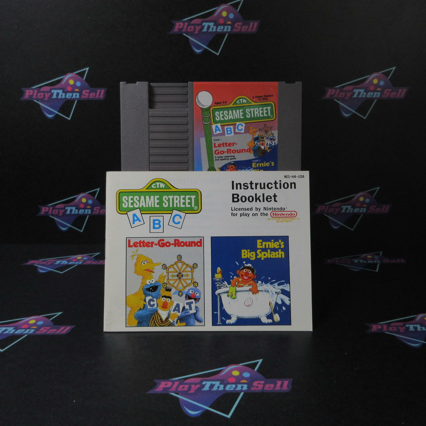 Sesame Street 123 Astro-Grover NES Cart + Manual Authentic / Tested - Very Good