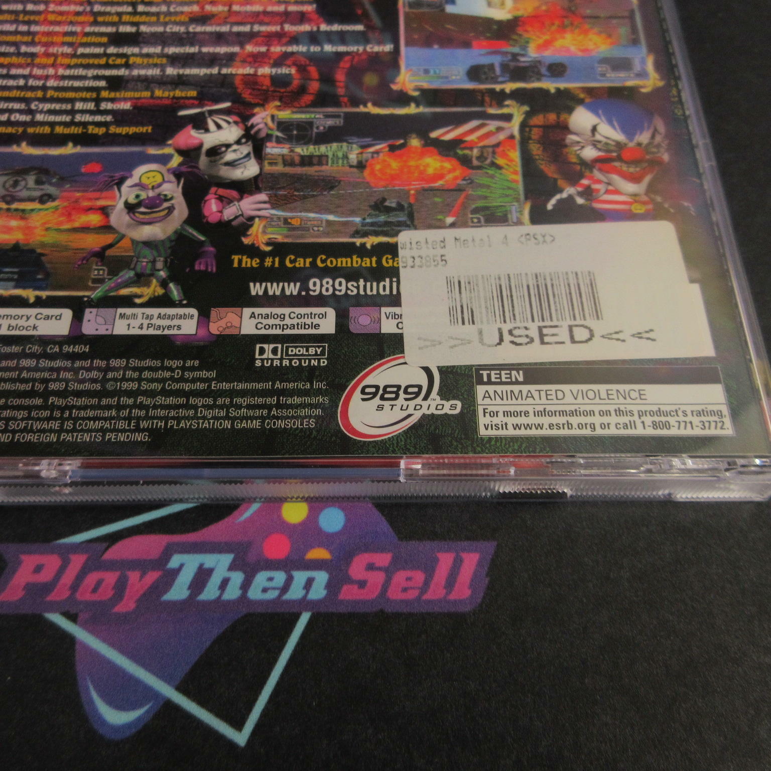 Twisted Metal 4 + Reg Card PS1 PlayStation 1 AD/MD Complete - Very Good