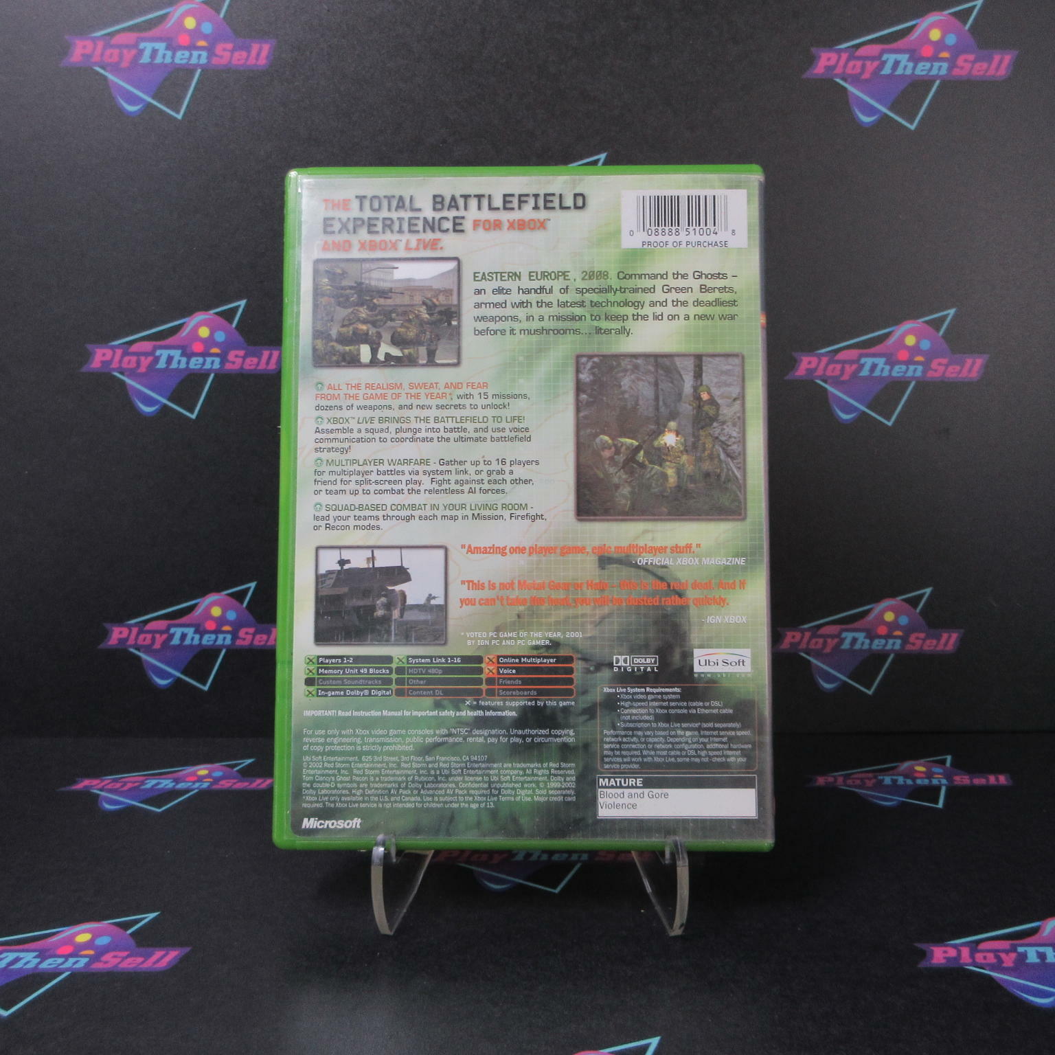 Tom Clancy's Ghost Recon + Reg Card Xbox AD Complete - Very Good