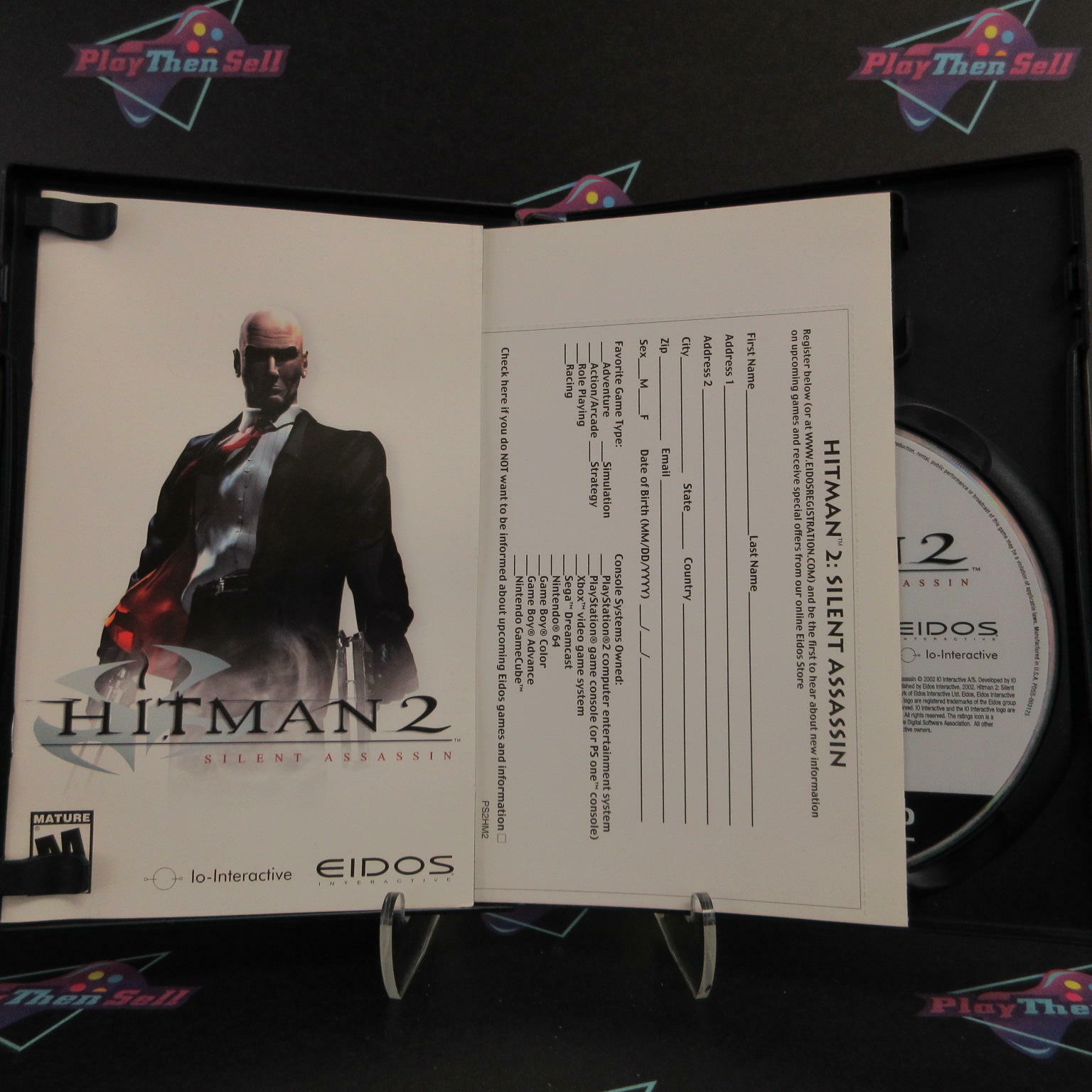 Hitman 2 Silent Assassin GH + Reg Card PS2 PlayStation 2 AD CIB - Very Good
