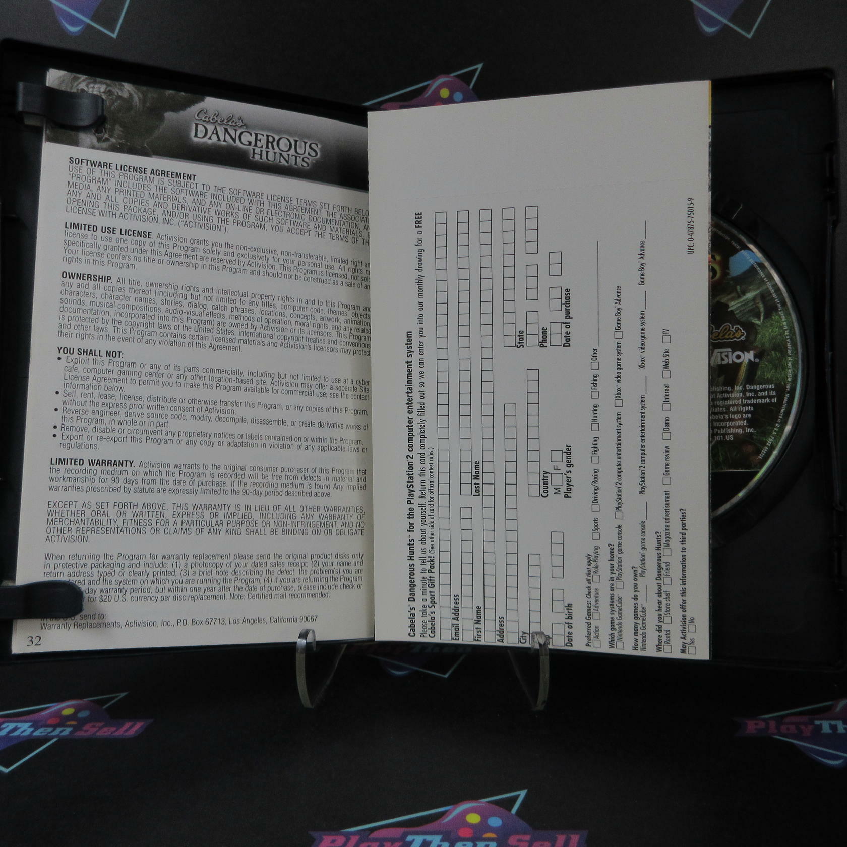 Cabela's Dangerous Hunts PS2 PlayStation 2 + Reg Card - Like New