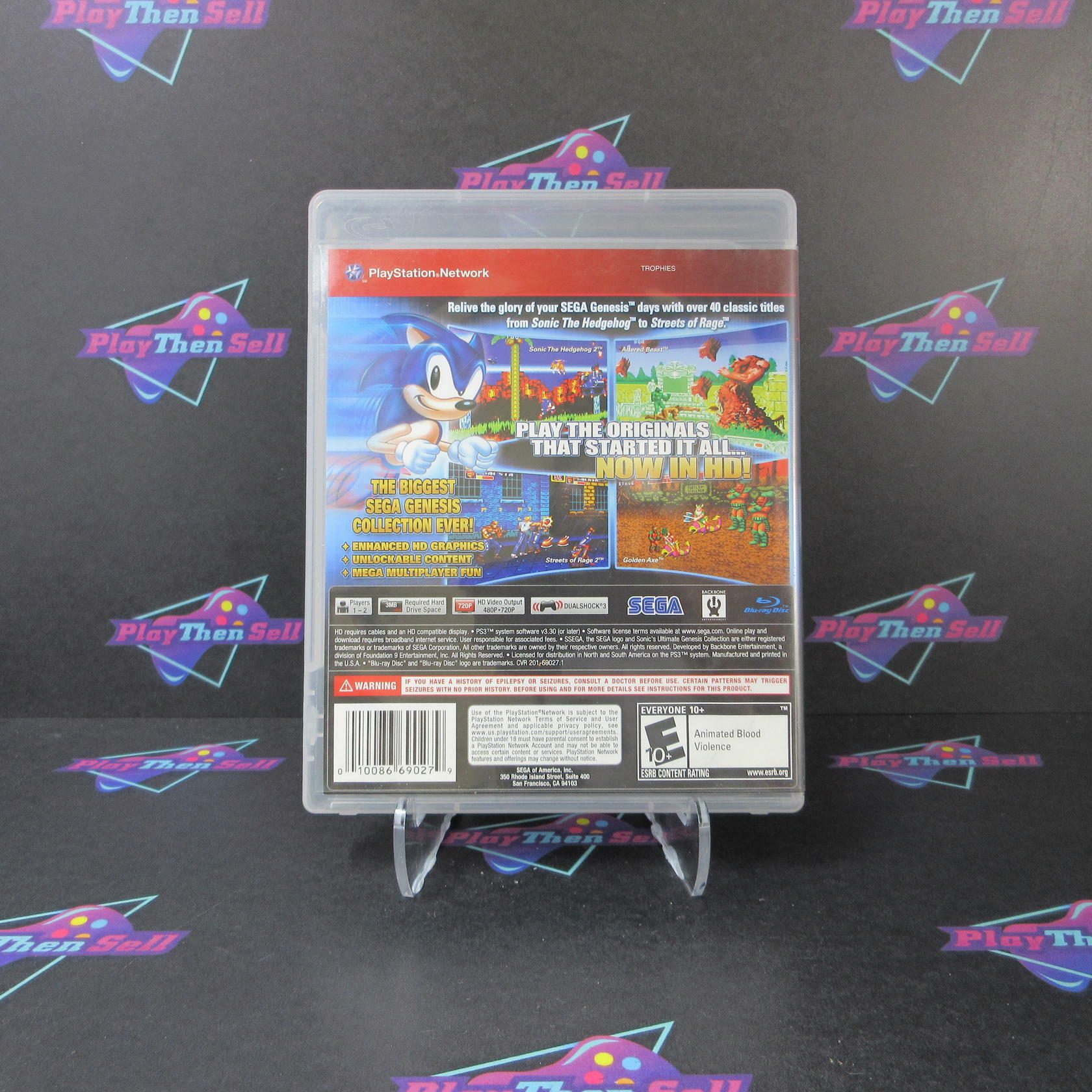 Sonic's Ultimate Genesis Collection GH BL Disc PS3 PlayStation 3 AD Complete CIB - Very Good
