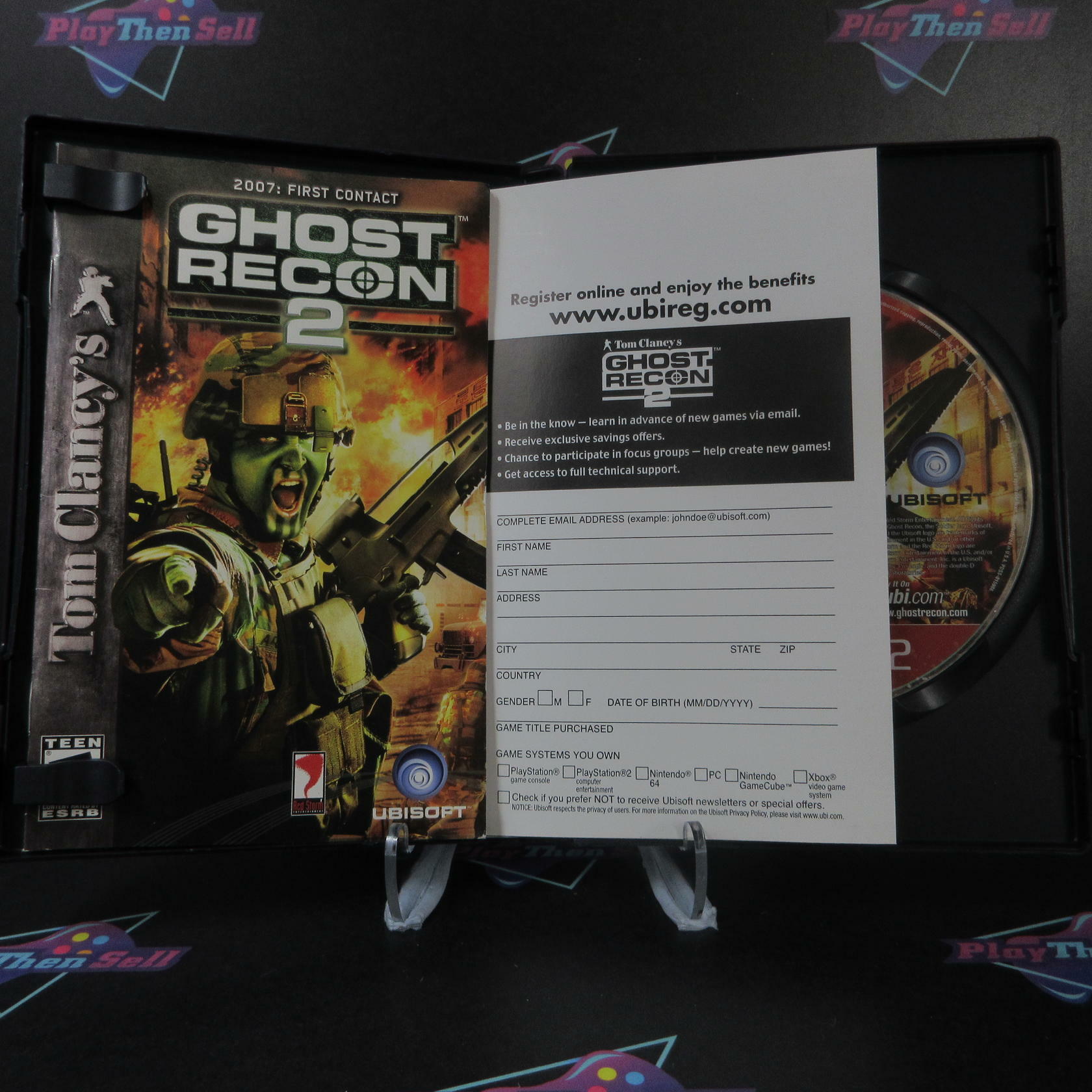 Tom Clancy's Ghost Recon 2 First Contact GH + Reg Card PS2 PlayStation 2 AD/DD - Very Good