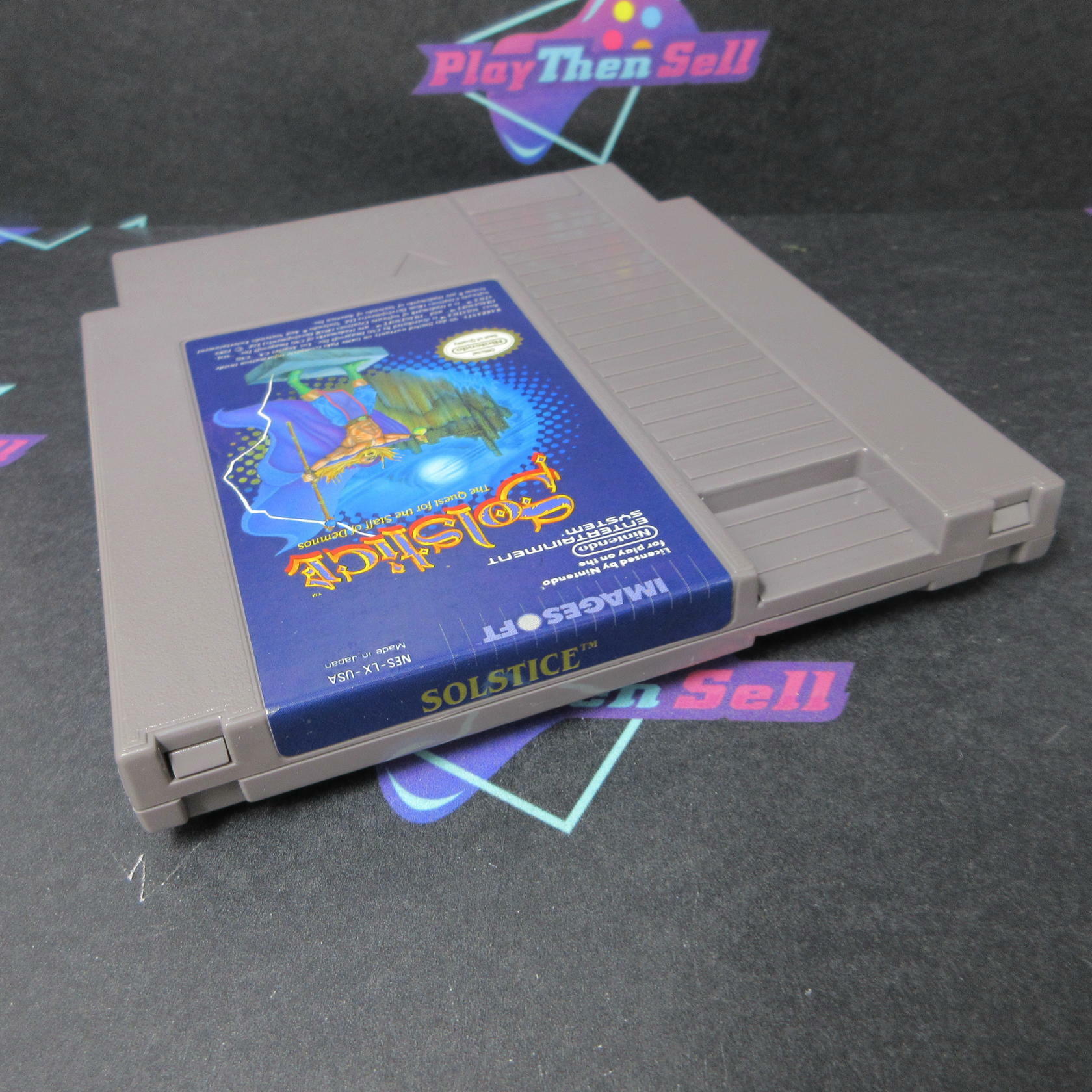 Solstice The Quest for the Staff of Demons NES +Box/Poster AD Authentic / Tested - Very Good