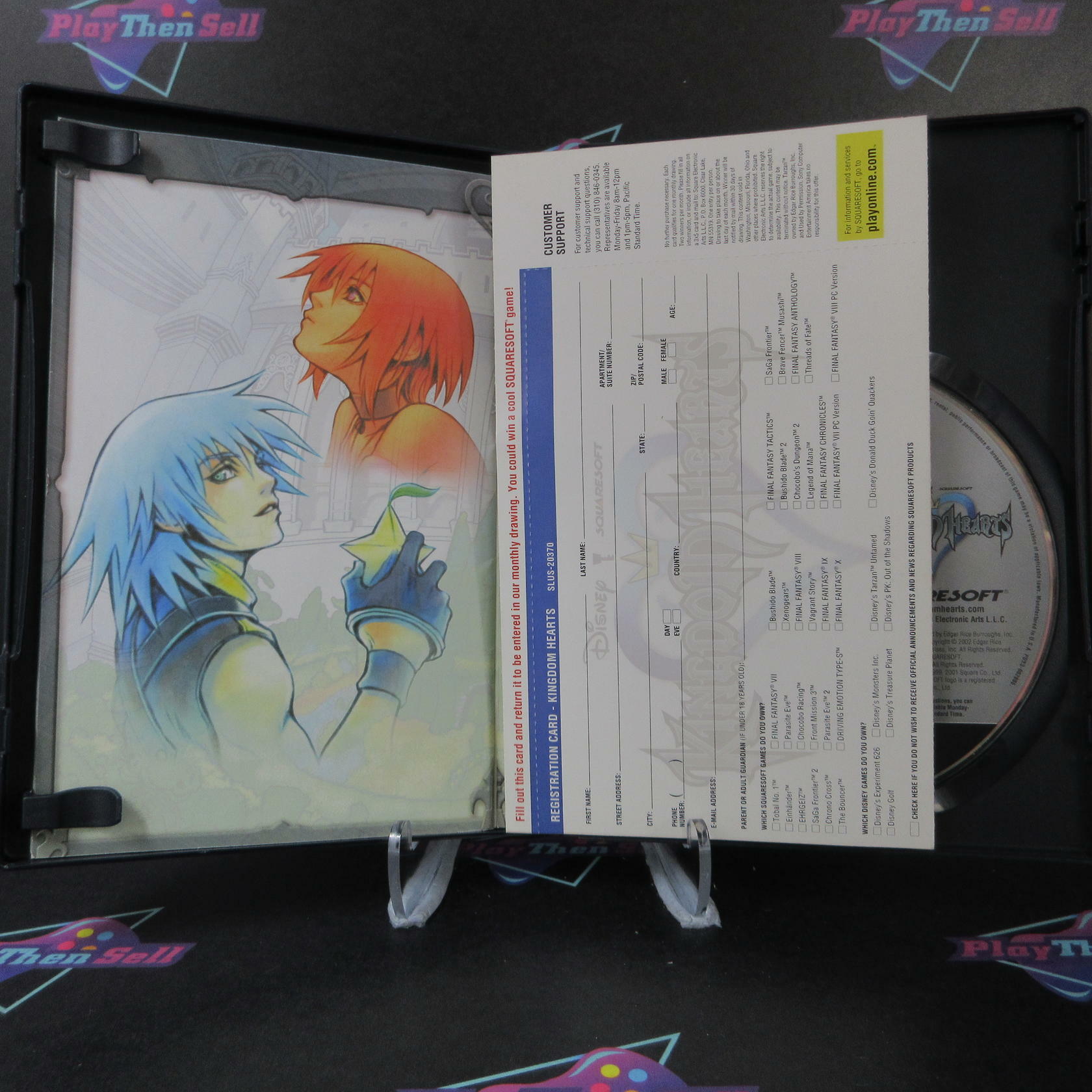 Kingdom Hearts + Reg Card PS2 PlayStation 2 AD Complete CIB - Very Good