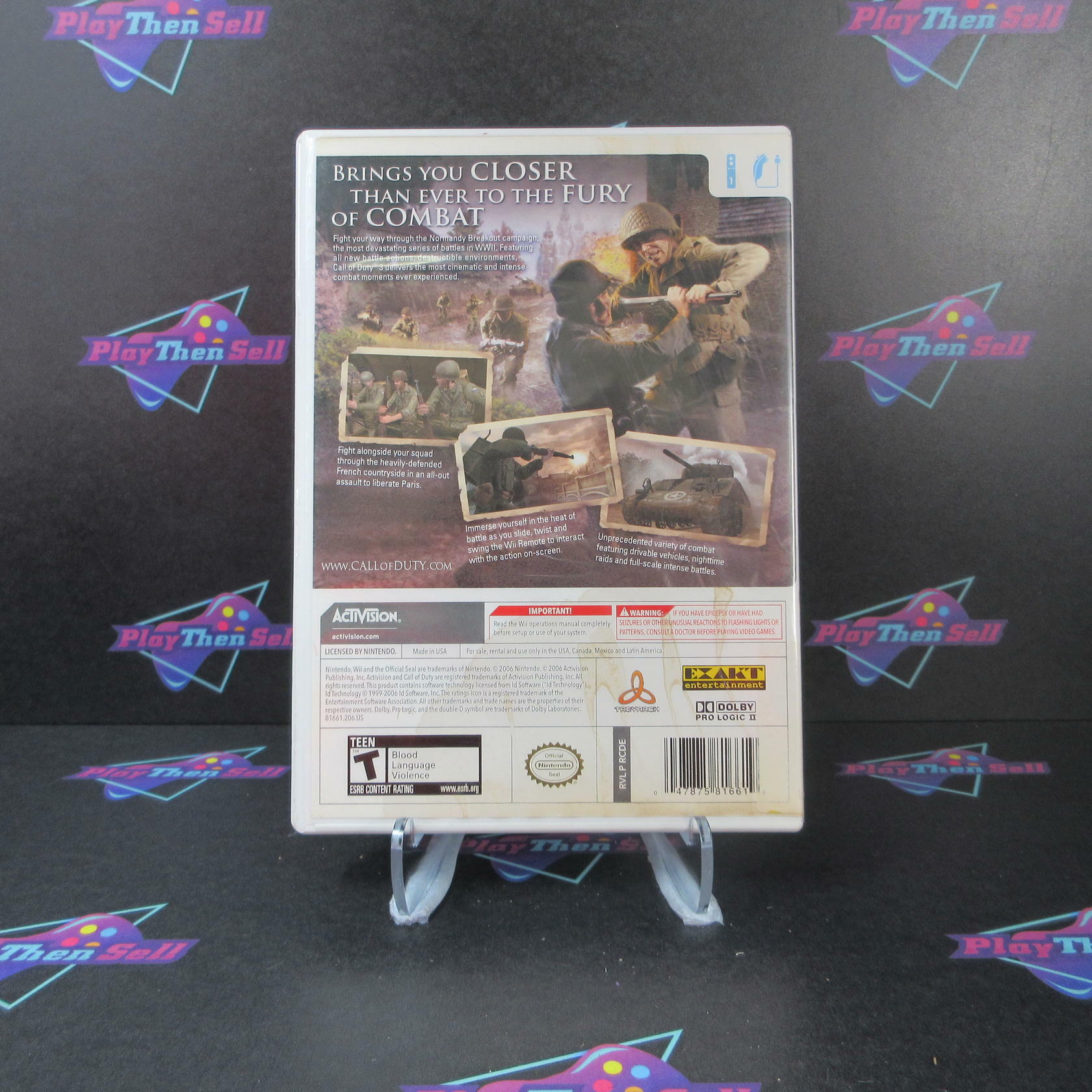 Call Of Duty 3 Nintendo Wii AD Complete CIB - Very Good