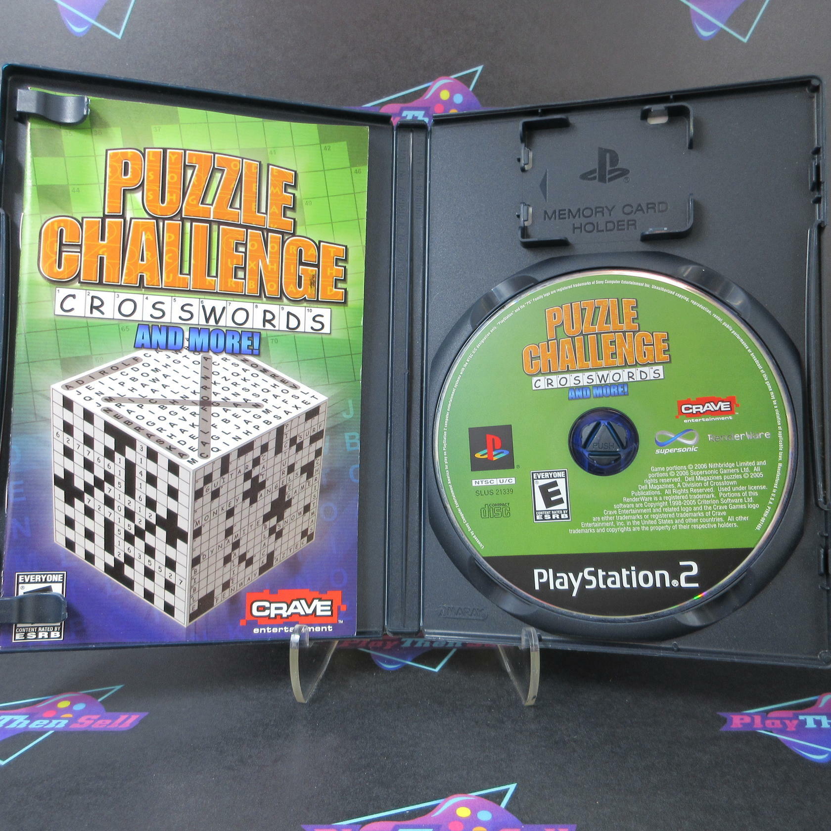 Puzzle Challenge Crosswords and More PS2 PlayStation 2 AD Complete CIB - Very Good
