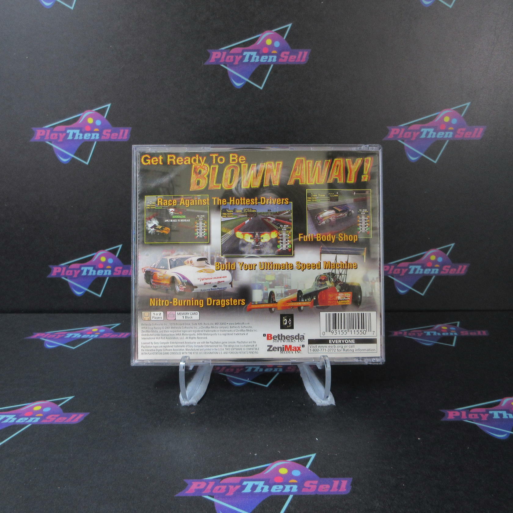IHRA Drag Racing + Reg Card PS1 PlayStation 1 AD/MD Complete CIB - Very Good