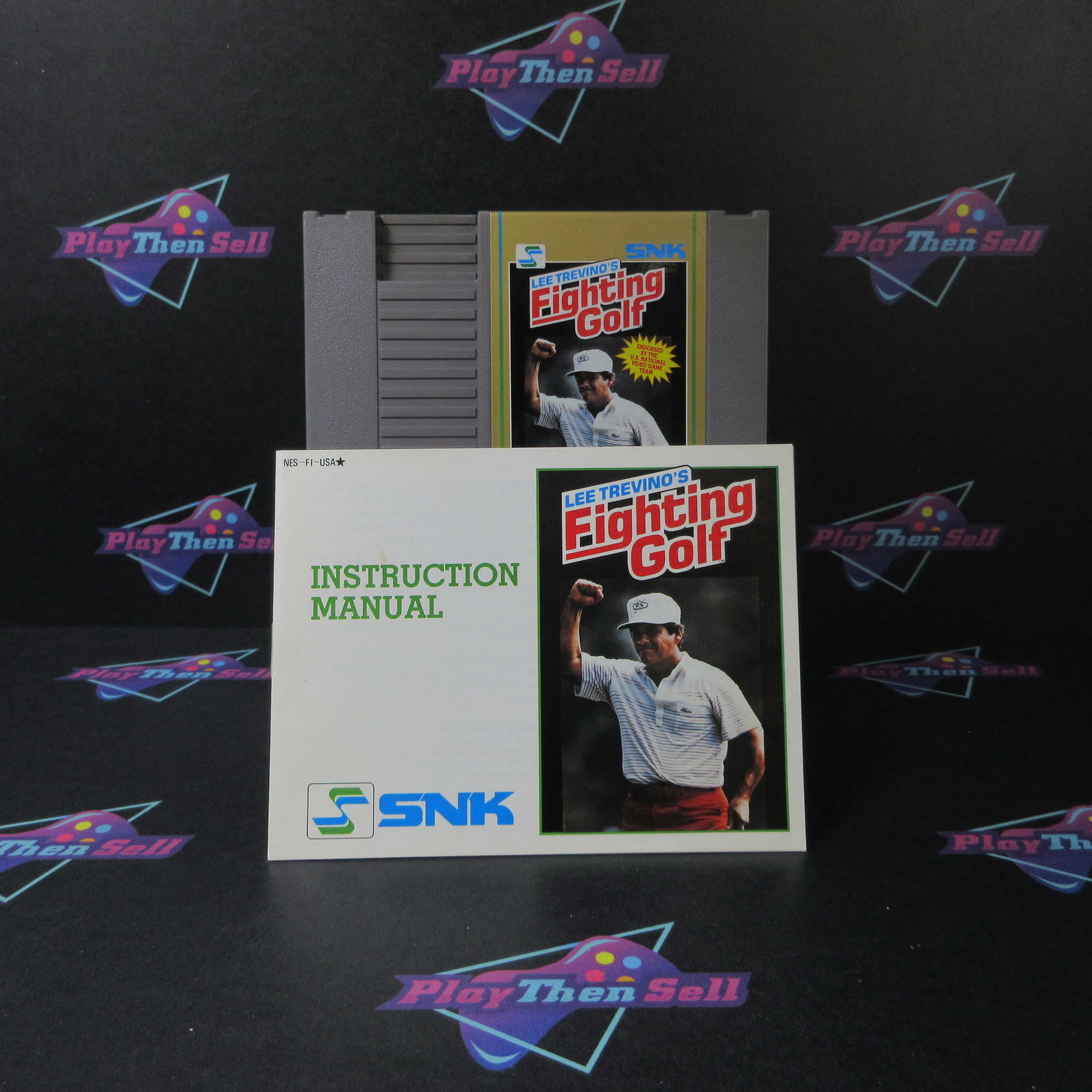 Lee Trevino's Fighting Golf NES Cart + Manual Authentic / Tested - Very Good