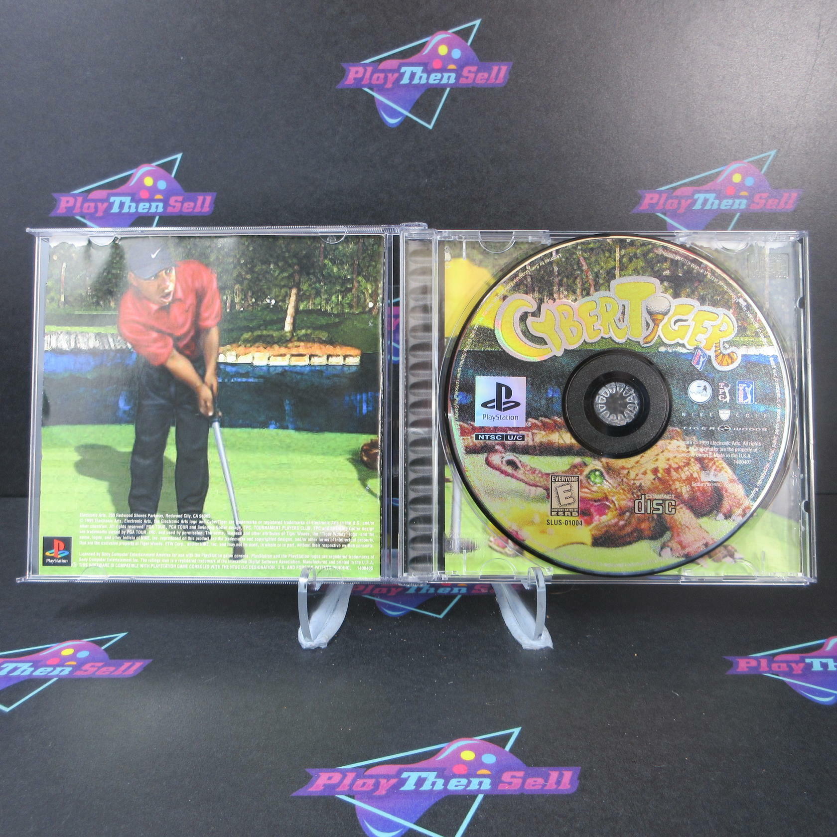 Cyber Tiger Tiger Woods + Reg Card PS1 PlayStation 1 MD Complete CIB - Very Good
