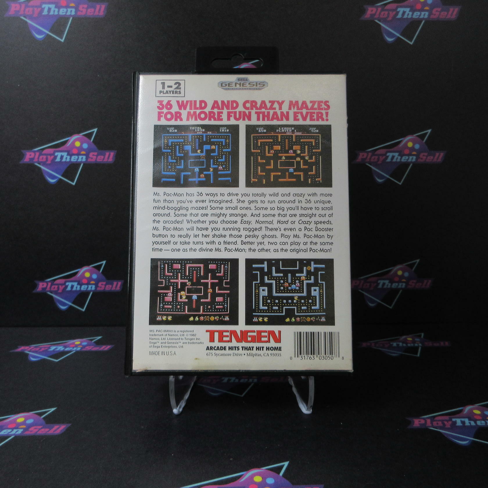 Ms. Pac-man Sega Genesis Boxed AD/NM - Very Good