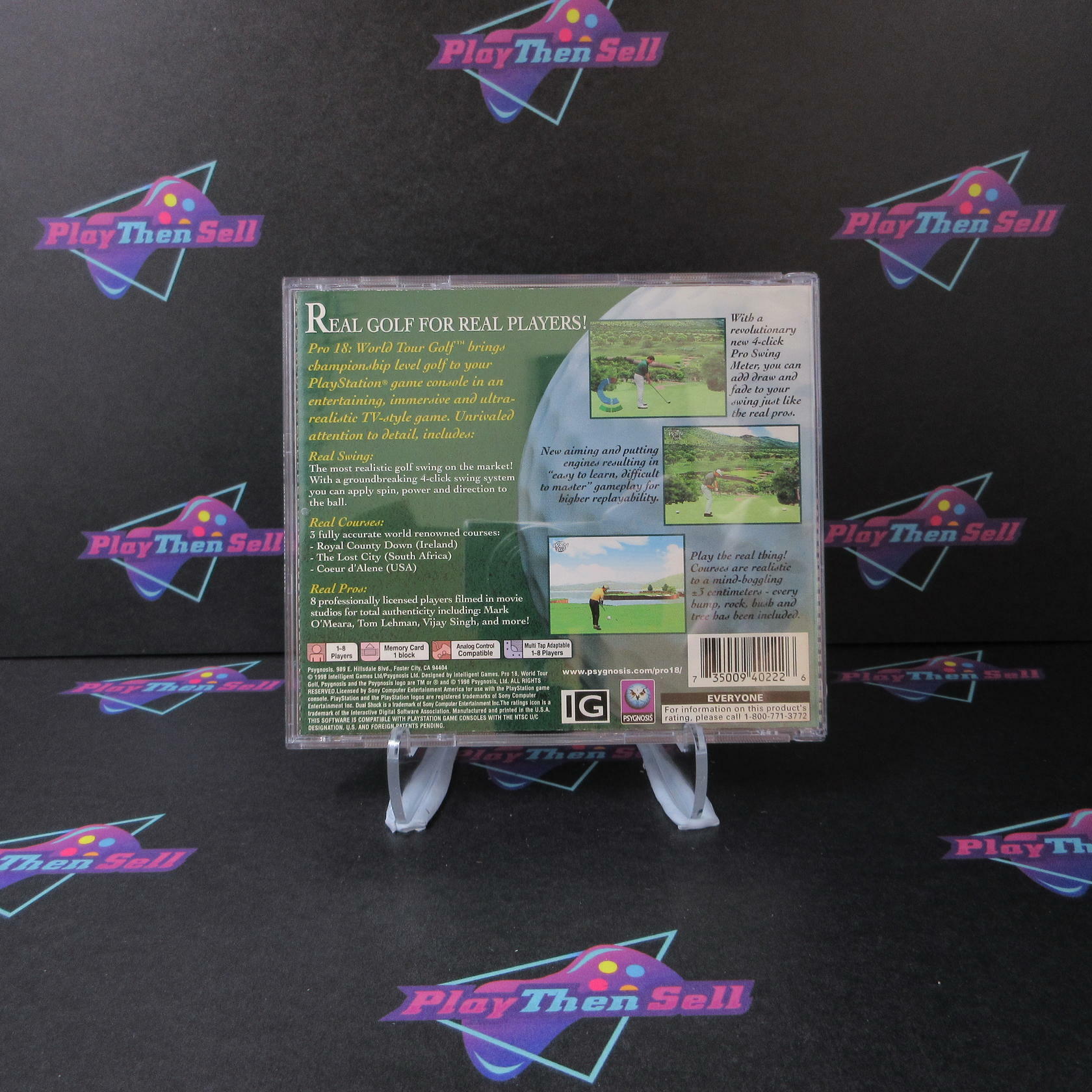 Pro 18 World Tour Golf PS1 PlayStation 1 MD Complete CIB - Very Good
