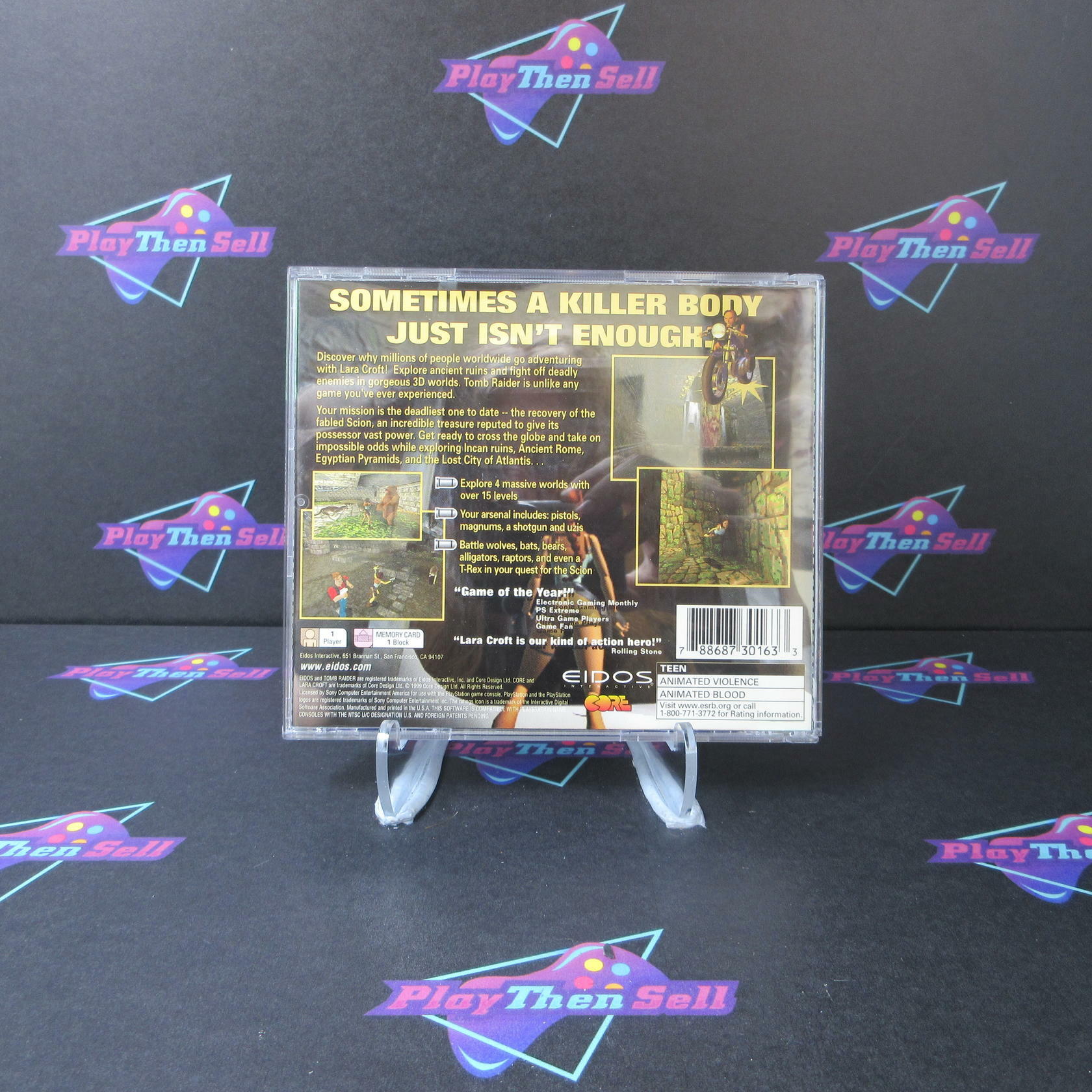 Tomb Raider Greatest Hits + Reg Card PS1 PlayStation 1 Complete - Very Good