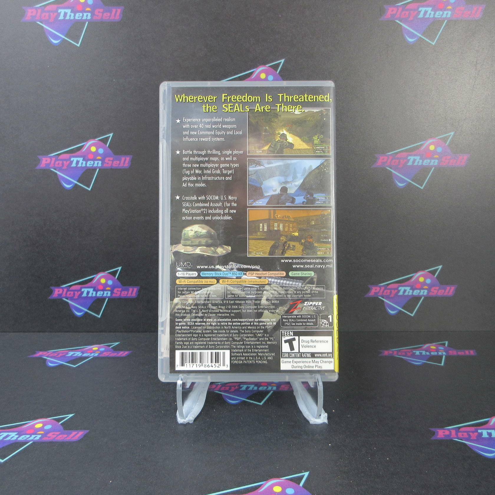 SOCOM U.S. Navy Seals Fireteam Bravo 2 Clear UMD Sony PSP AD/NM - Very Good