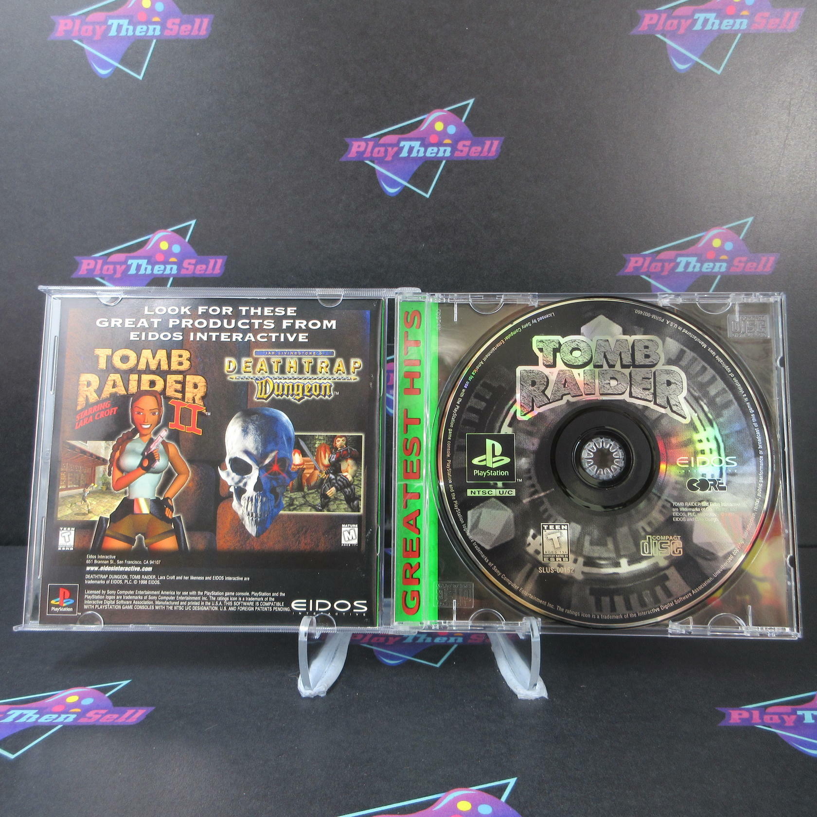 Tomb Raider Greatest Hits + Reg Card PS1 PlayStation 1 Complete - Very Good