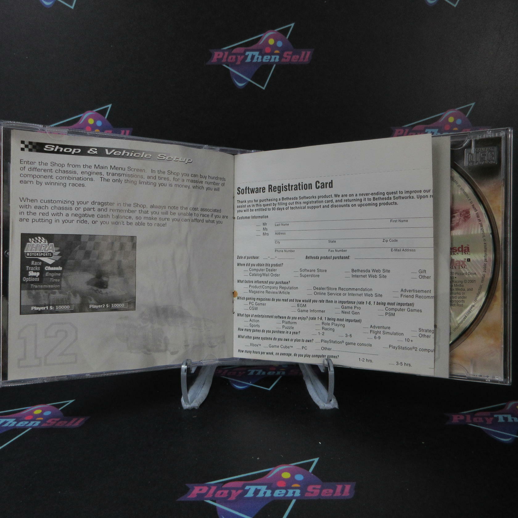 IHRA Drag Racing + Reg Card PS1 PlayStation 1 AD/MD Complete CIB - Very Good
