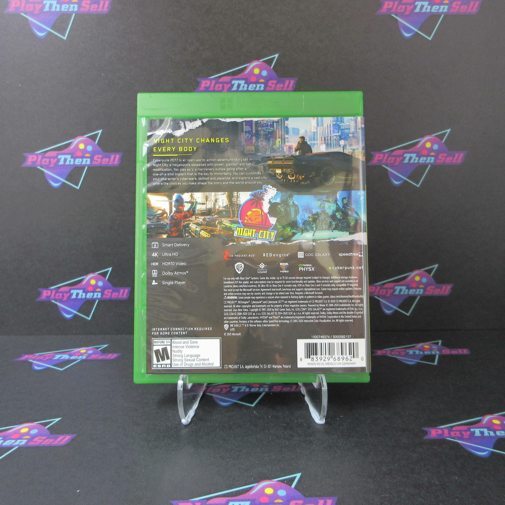 Cyberpunk 2077 Xbox One + Sleeve/Stickers/Map - Like New