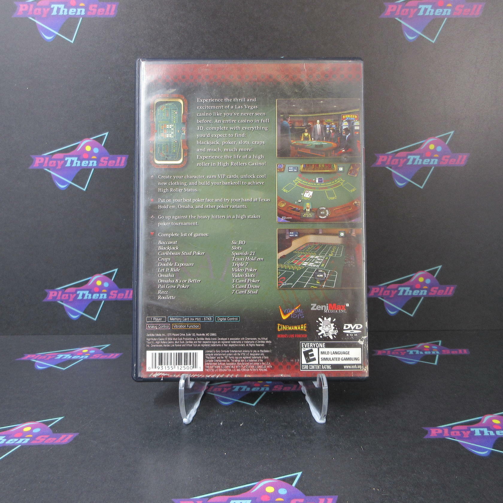 High Rollers Casino PS2 PlayStation 2 AD/NM - Very Good