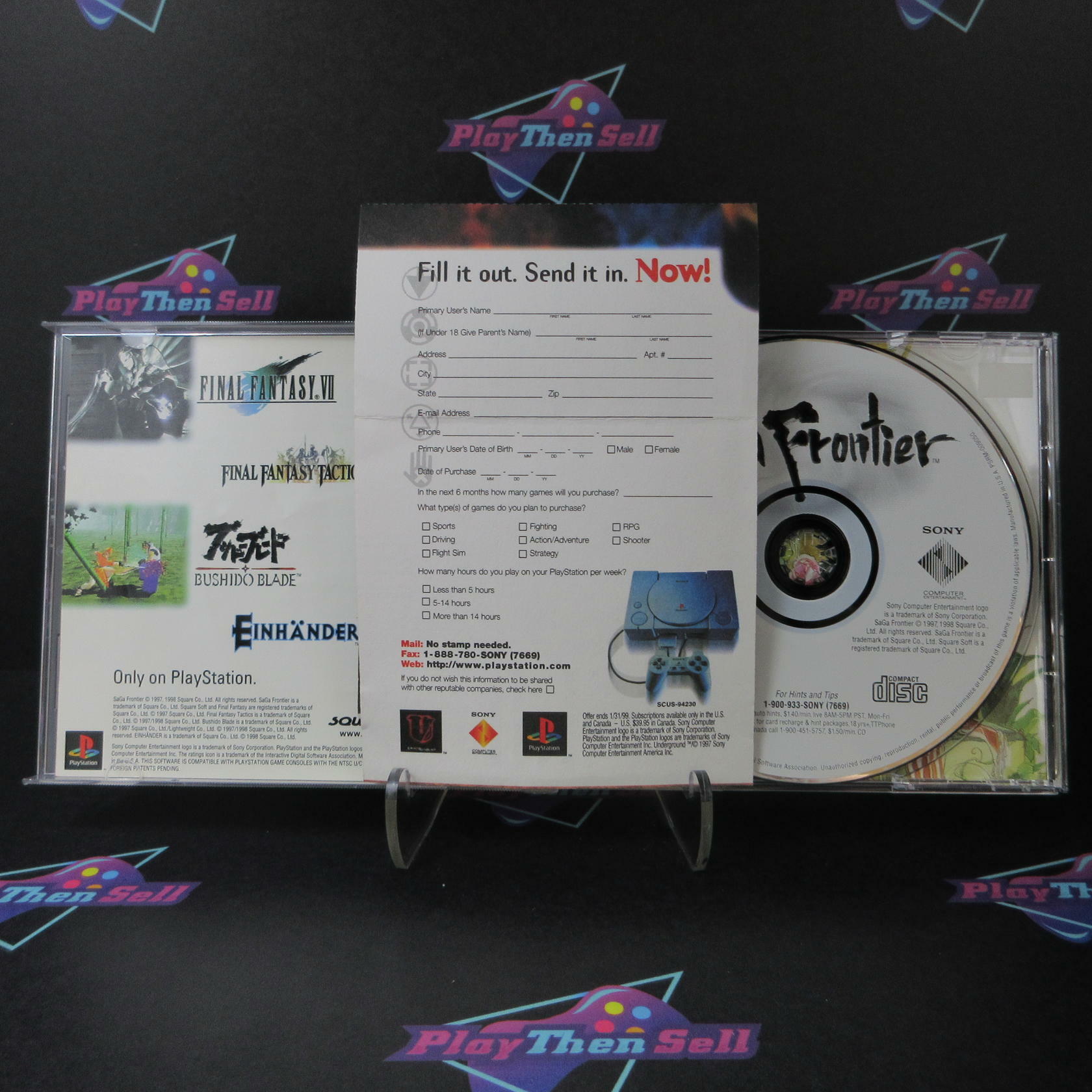 Saga Frontier PS1 PlayStation 1 + Reg Card - Like New